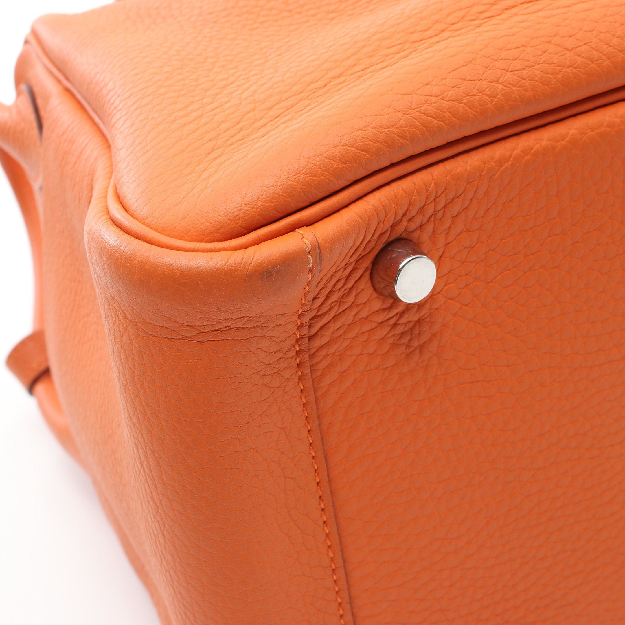 Hermes Hermes Lindy 30 Shoulder Bag Clemence Leather Orange Silver Hardware □O Stamp Size ONE SIZE - 7 Thumbnail