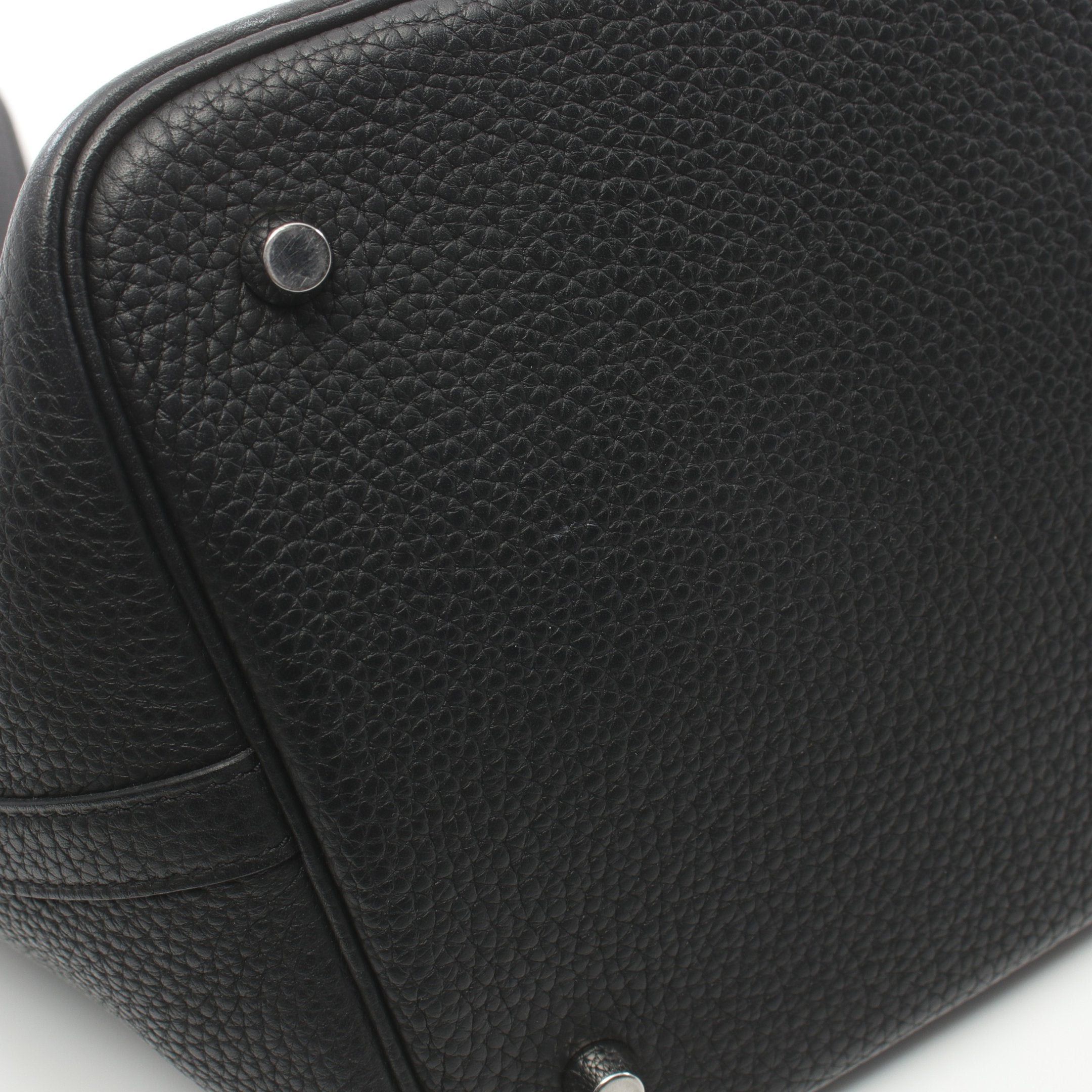 Hermes Hermes Picotane Lock Mm Handbag Clemence Leather Black Silver Hardware C Engraved Size ONE SIZE - 9 Thumbnail