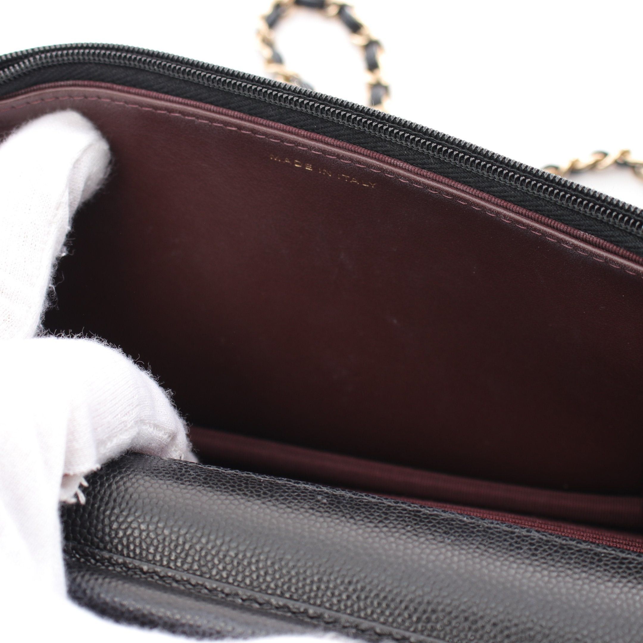 Chanel Chanel Matelasse Chain Wallet Caviar Skin Black Gold Hardware Size ONE SIZE - 7 Thumbnail