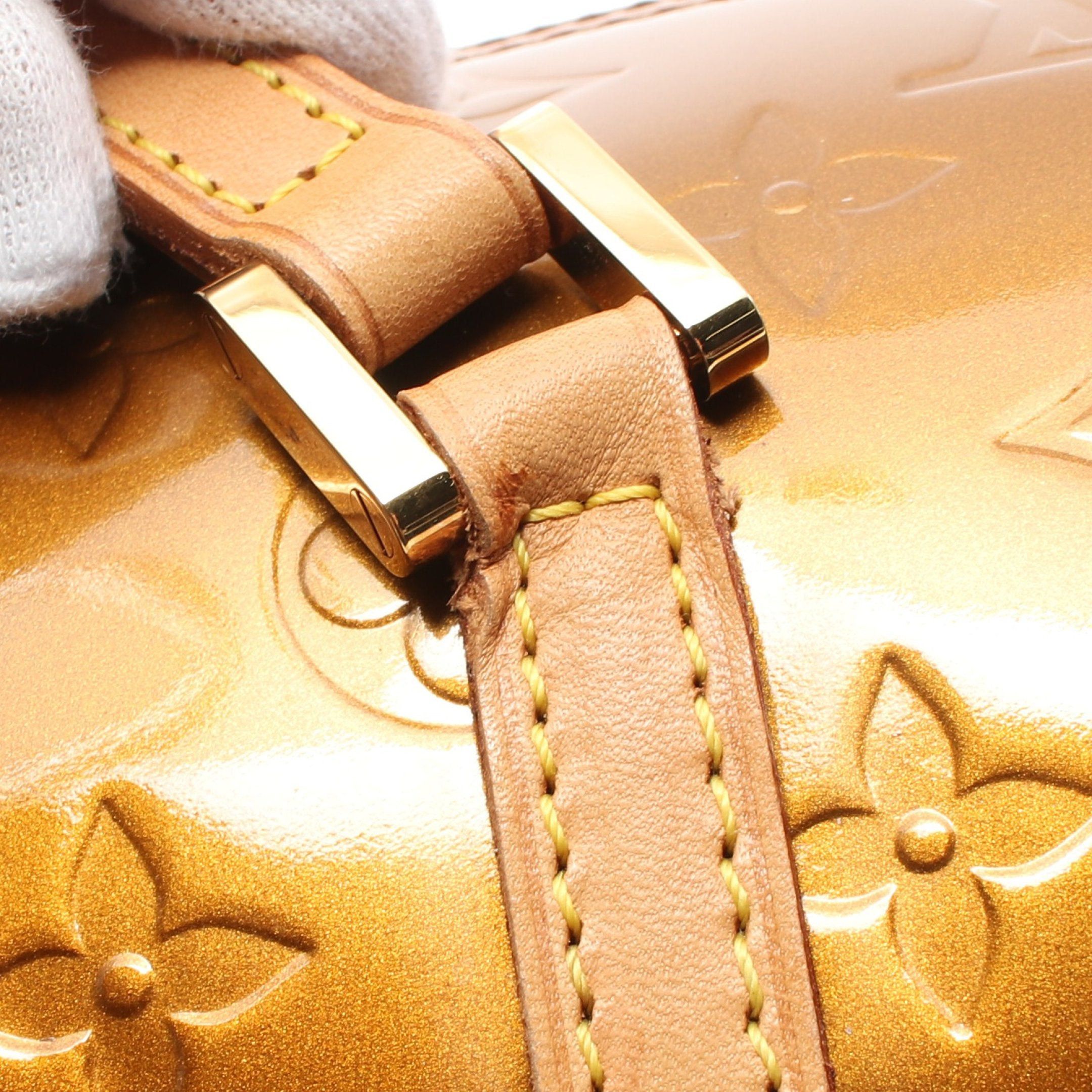 Louis Vuitton Louis Vuitton Bedford Monogram Vernis Bronze Handbag Leather Size ONE SIZE - 9 Thumbnail