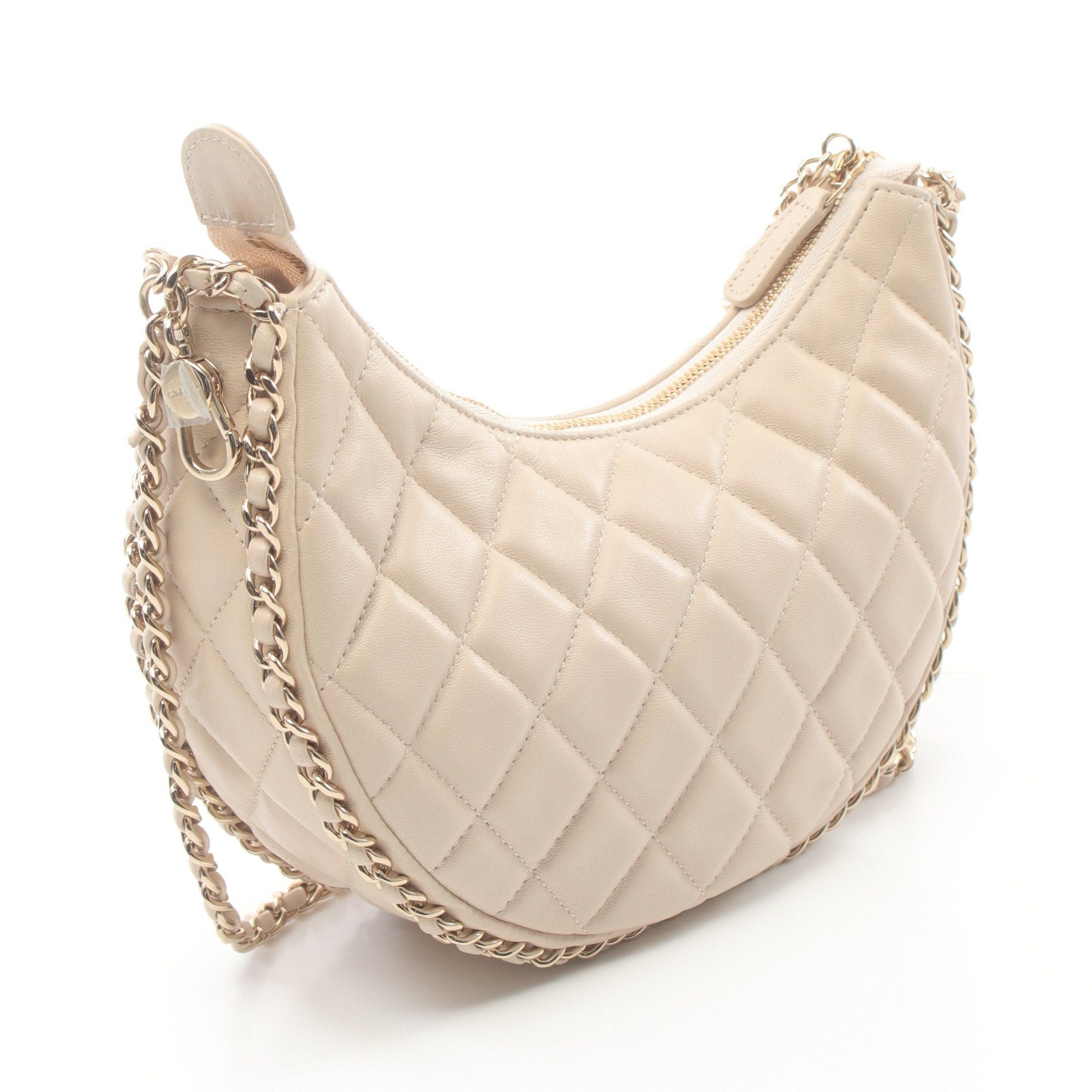 Chanel Chanel Matelasse Small Hobo Chain Shoulder Bag Lambskin Light Beige Gold Hardware Size ONE SIZE - 2 Thumbnail