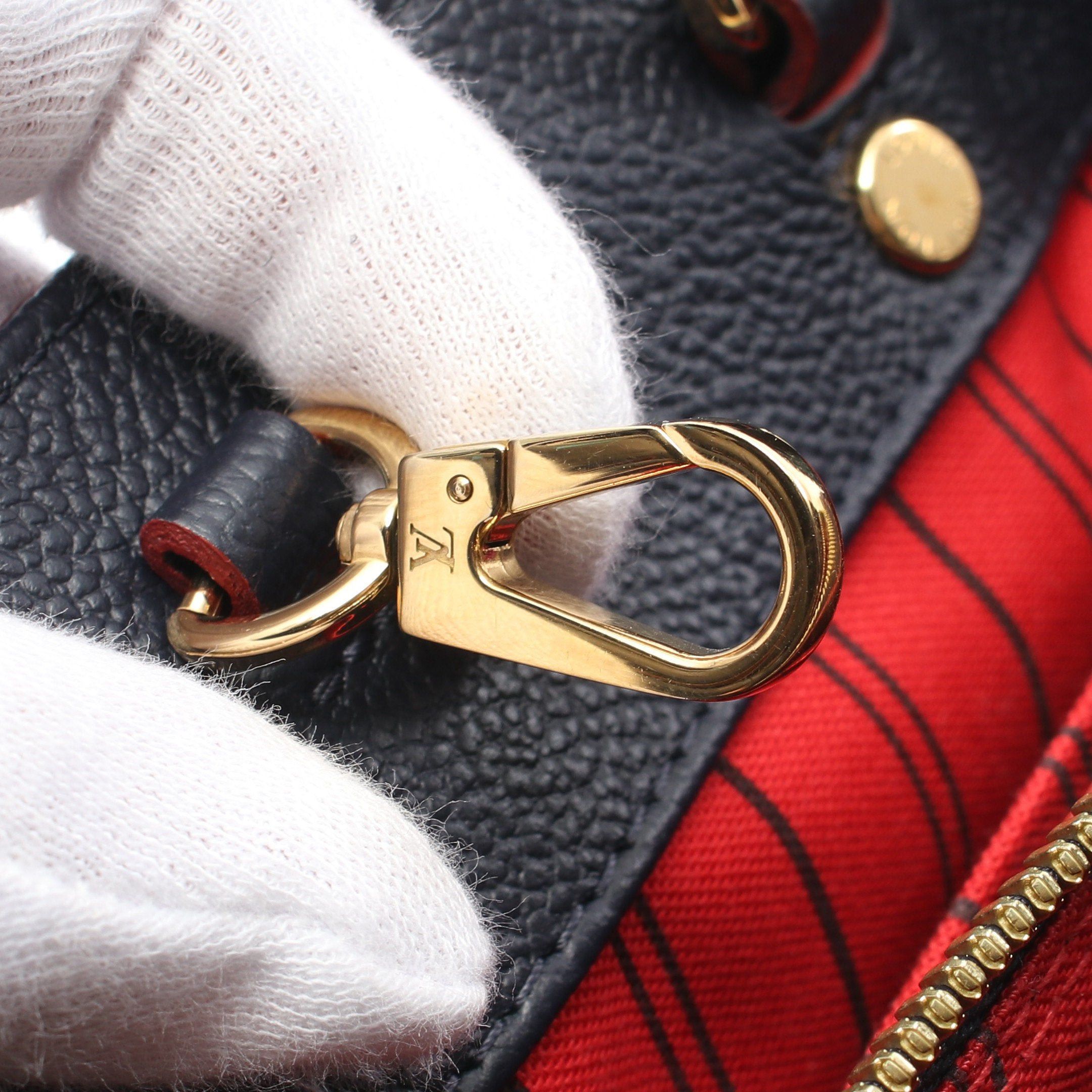Louis Vuitton Louis Vuitton Montaigne Bb Monogram Empreinte Marine Rouge Handbag Leather Navy Size ONE SIZE - 8 Thumbnail