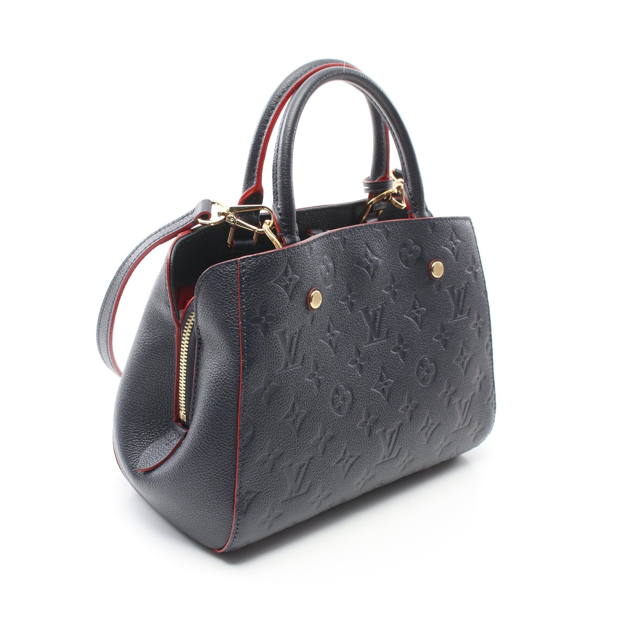 Louis Vuitton Louis Vuitton Montaigne Bb Monogram Empreinte Marine Rouge Handbag Leather Navy Size ONE SIZE - 2 Thumbnail