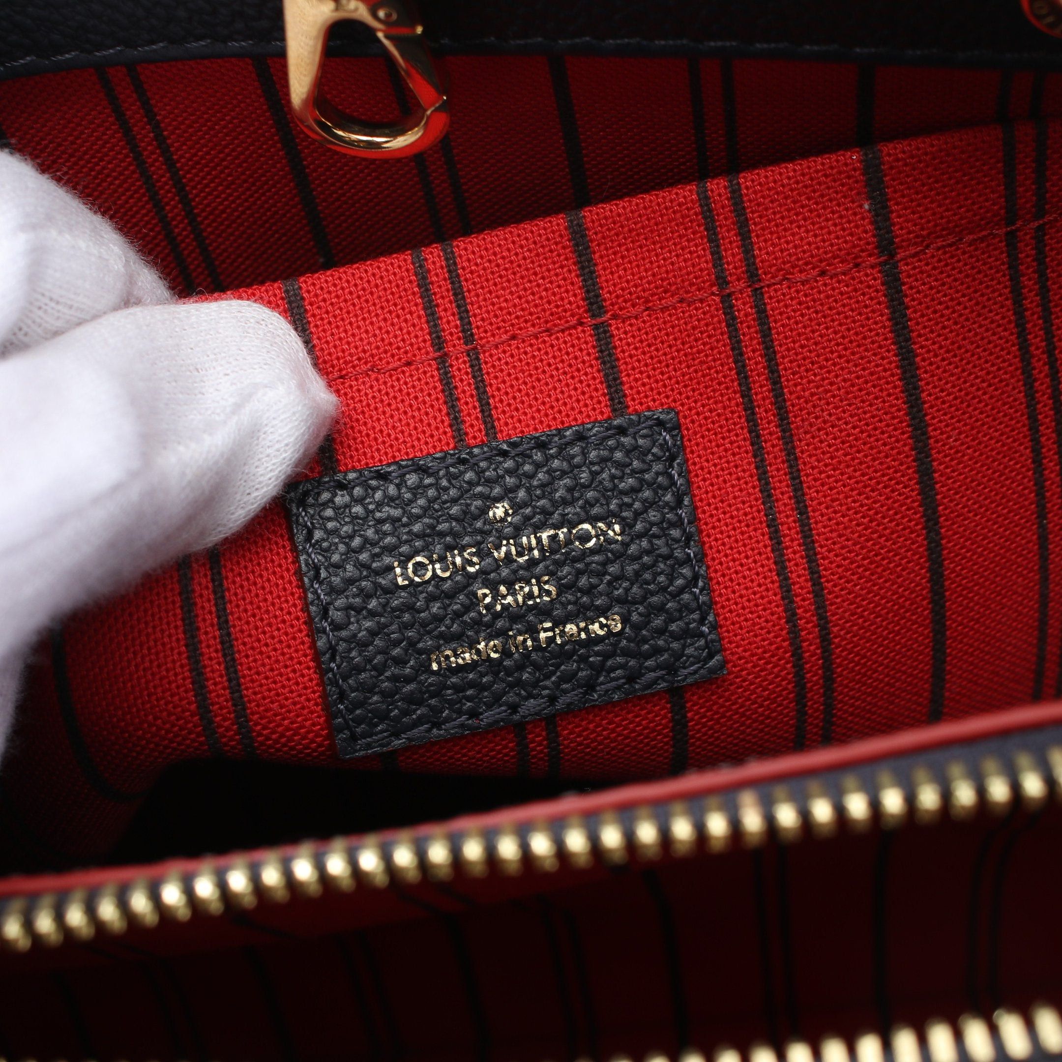 Louis Vuitton Louis Vuitton Montaigne Bb Monogram Empreinte Marine Rouge Handbag Leather Navy Size ONE SIZE - 4 Thumbnail