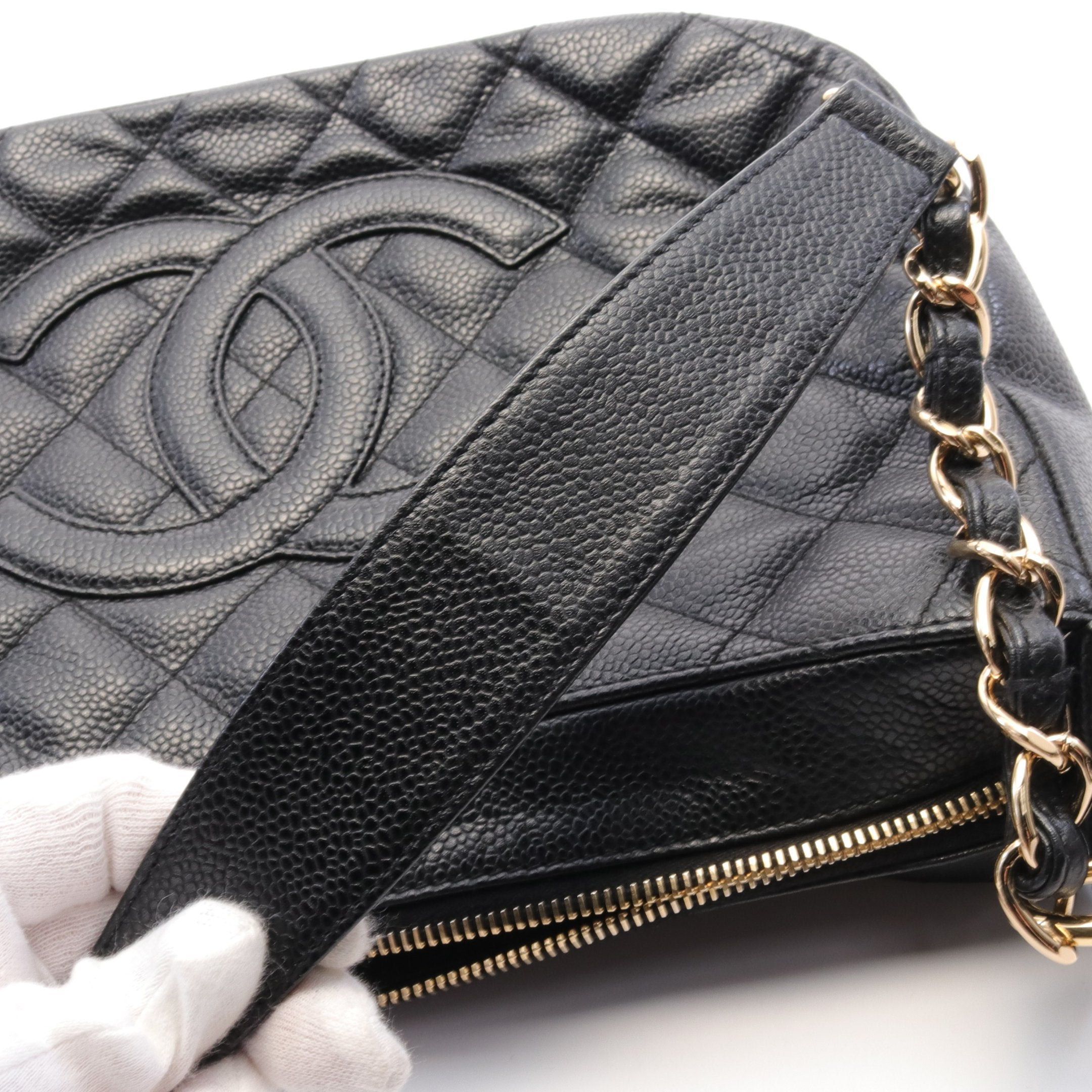 Chanel Chanel Coco Mark Chain Shoulder Bag Caviar Skin Black Gold Hardware Size ONE SIZE - 8 Thumbnail