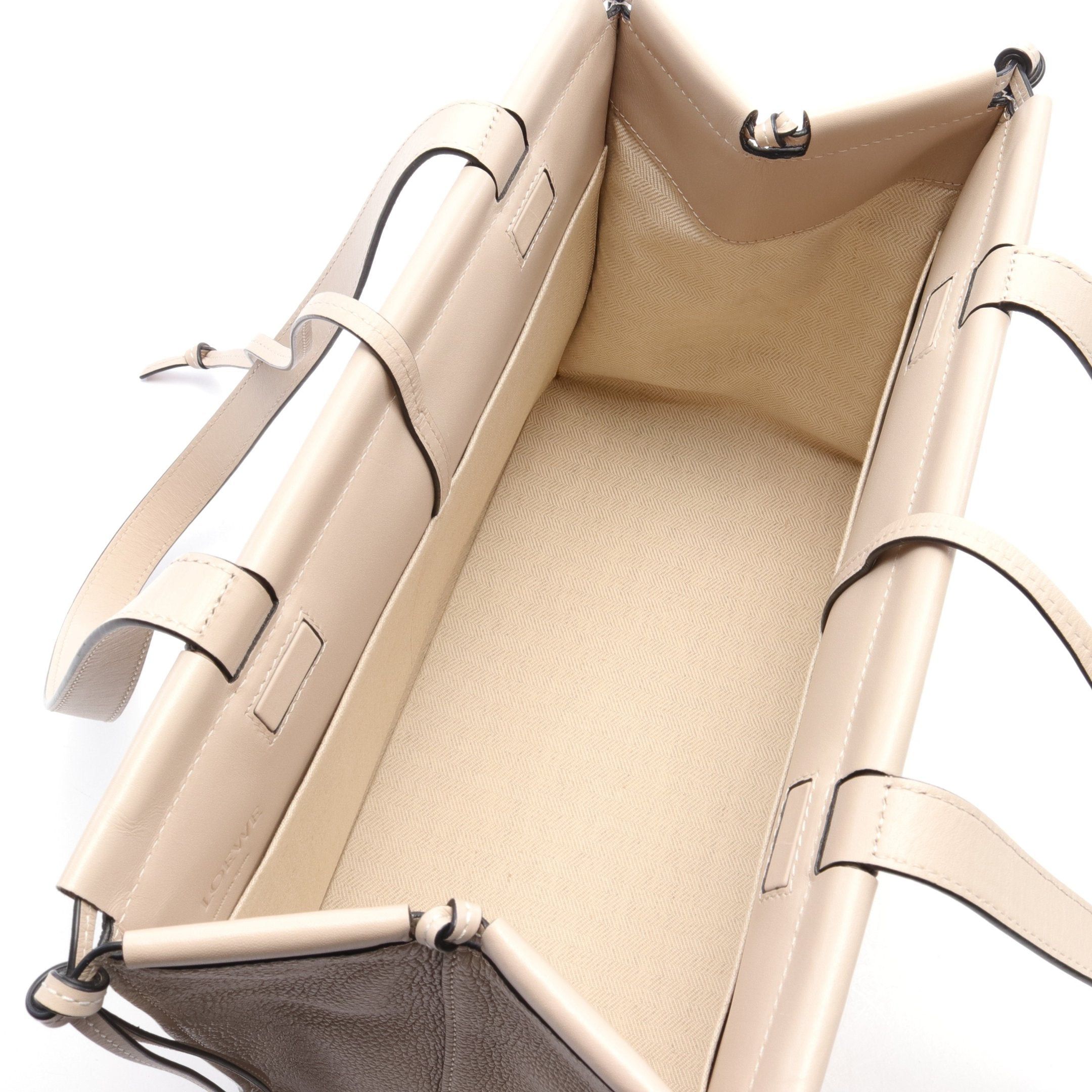 Loewe Loewe Cushion Tote Small Shoulder Bag Leather Light Beige Size ONE SIZE - 3 Thumbnail