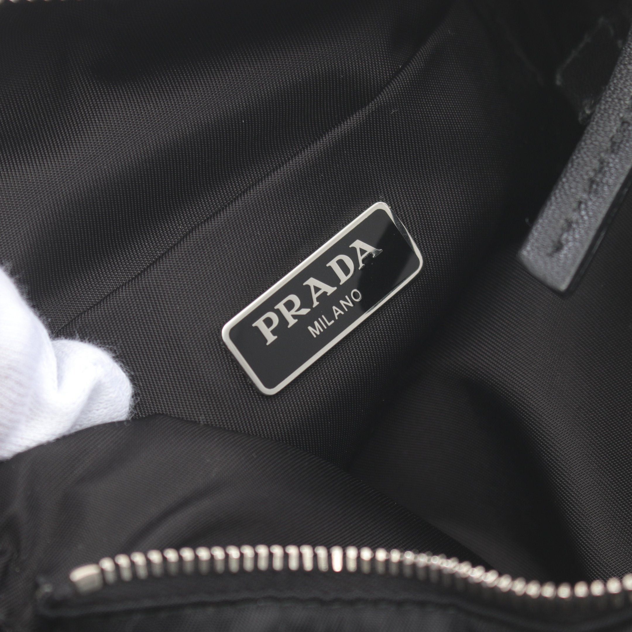 Prada Prada Tessuto Handbag Nylon Leather Black Size ONE SIZE - 4 Thumbnail
