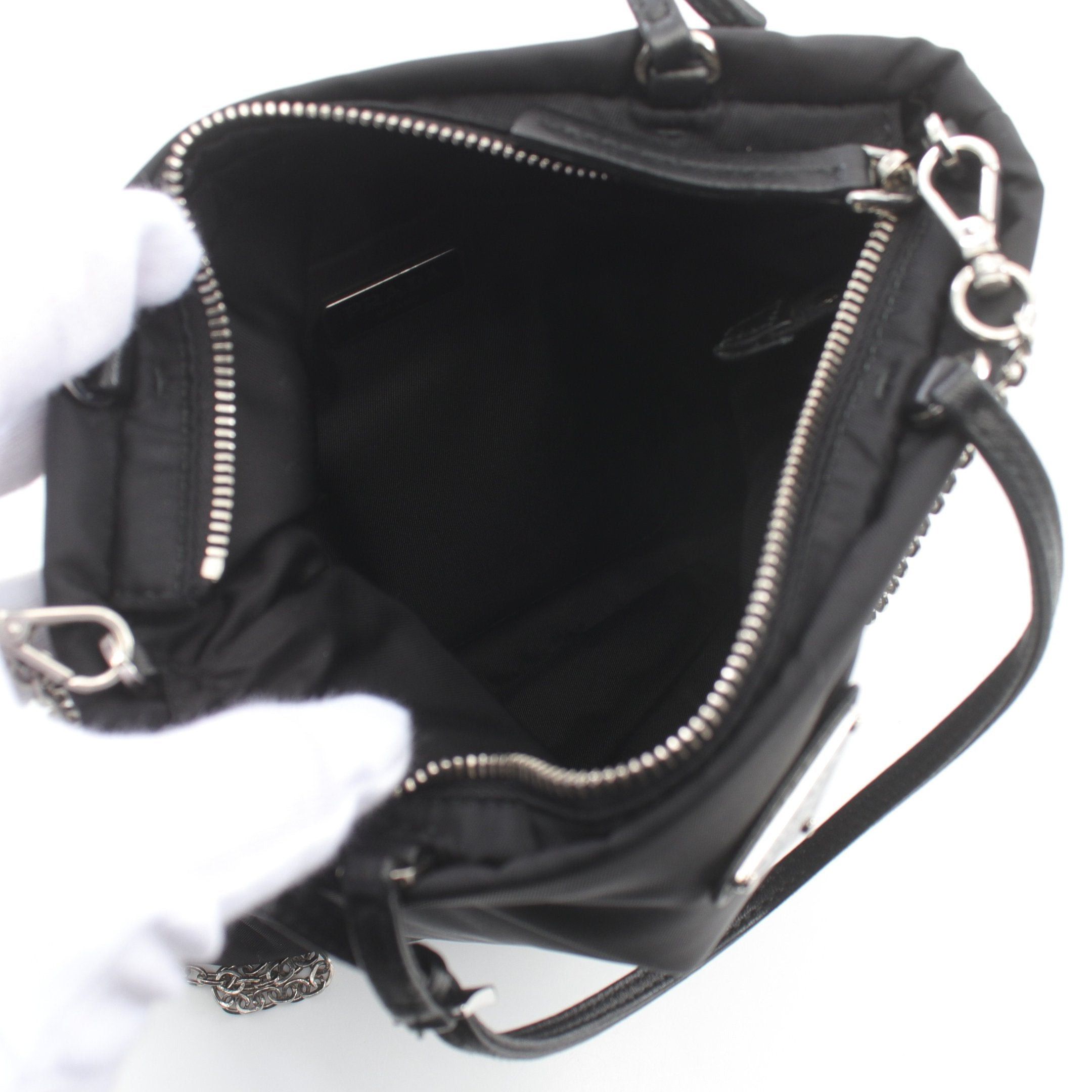 Prada Prada Tessuto Handbag Nylon Leather Black Size ONE SIZE - 3 Thumbnail