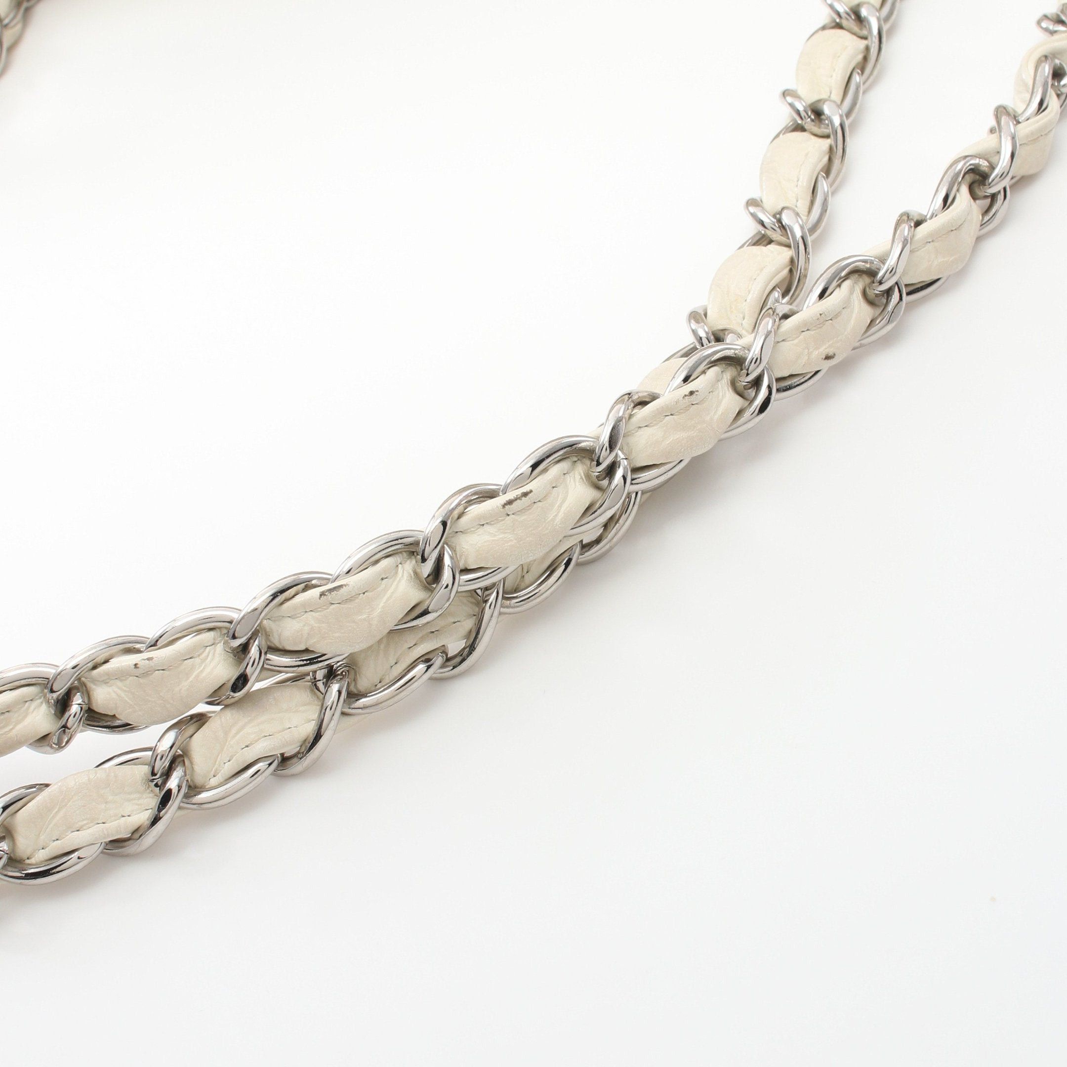 Chanel Chanel Coco Mark Chain Shoulder Bag Caviar Skin Ivory Silver Hardware Mesh Size ONE SIZE - 10 Thumbnail