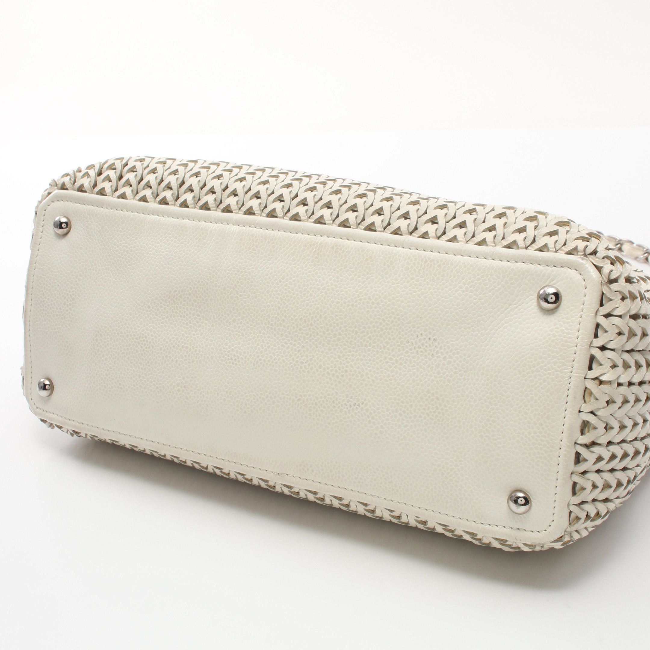 Chanel Chanel Coco Mark Chain Shoulder Bag Caviar Skin Ivory Silver Hardware Mesh Size ONE SIZE - 8 Thumbnail