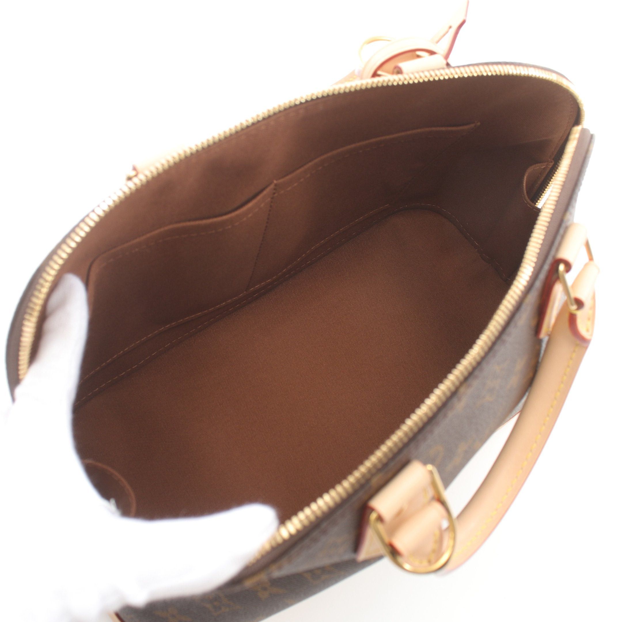 Louis Vuitton Louis Vuitton Alma Monogram Handbag Leather Brown Size ONE SIZE - 3 Thumbnail