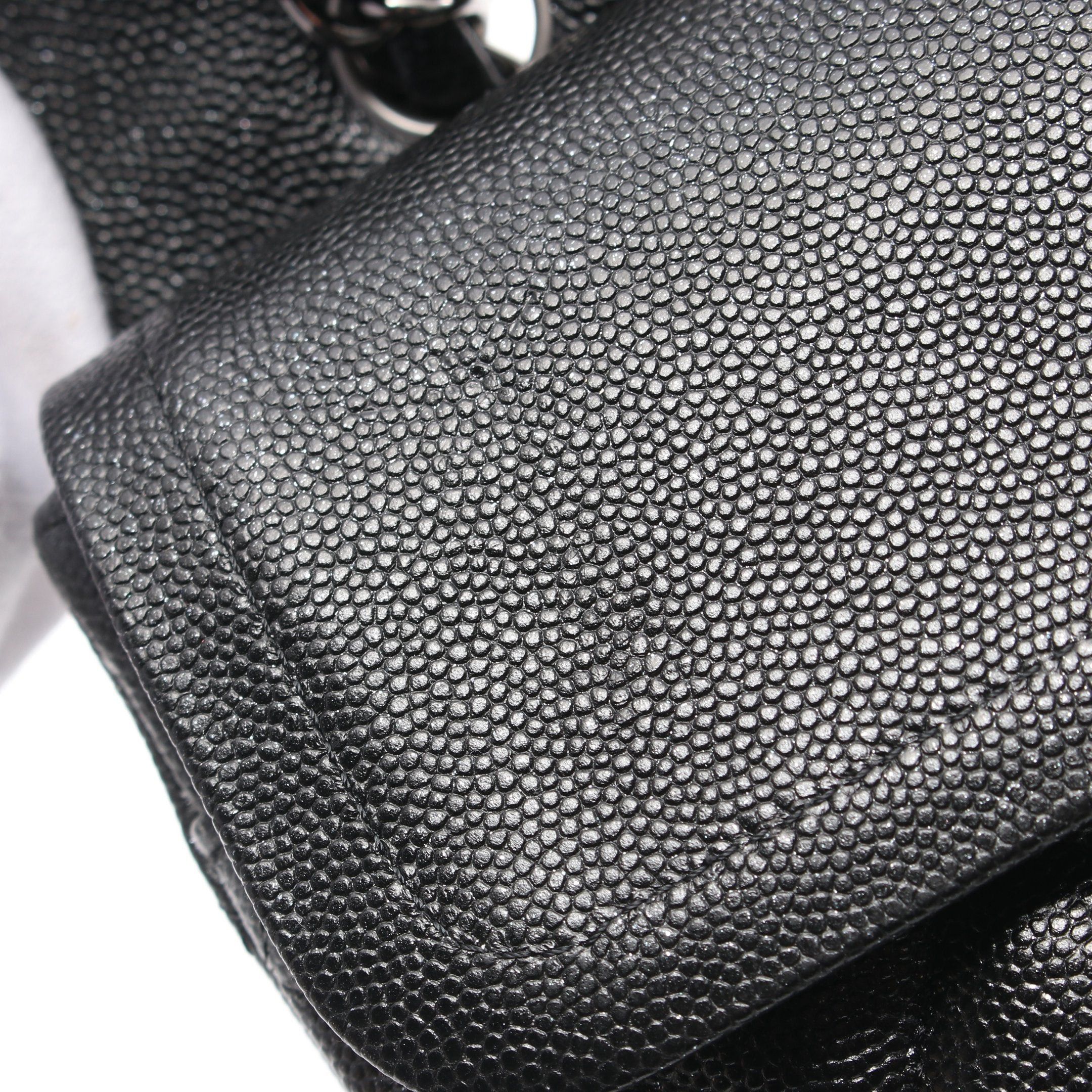 Chanel Chanel Matelasse Double Flap Chain Shoulder Bag Caviar Skin Black Silver Hardware Size ONE SIZE - 7 Thumbnail