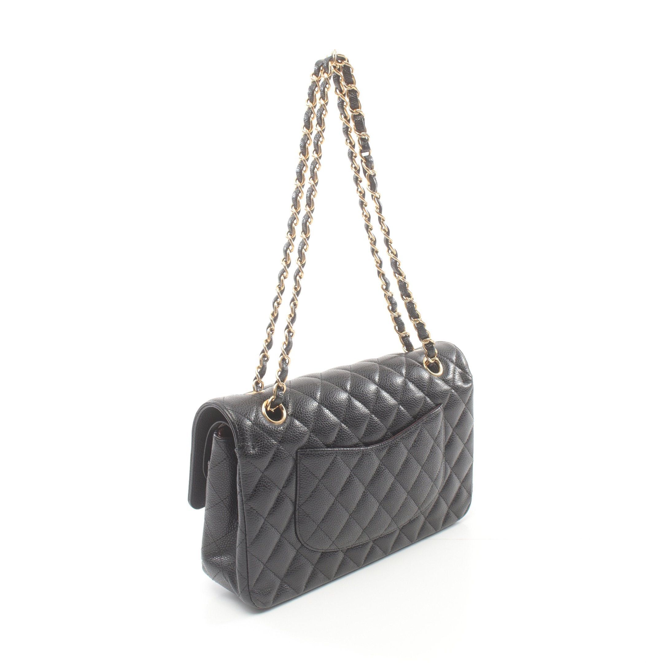 Chanel Chanel Matelasse Double Flap Chain Shoulder Bag Caviar Skin Black Gold Hardware Size ONE SIZE - 2 Thumbnail