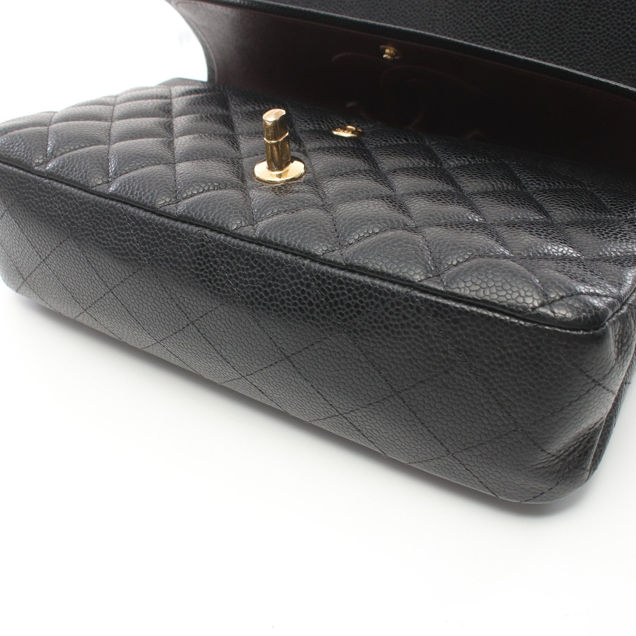 Chanel Chanel Matelasse Double Flap Chain Shoulder Bag Caviar Skin Black Gold Hardware Size ONE SIZE - 8 Thumbnail