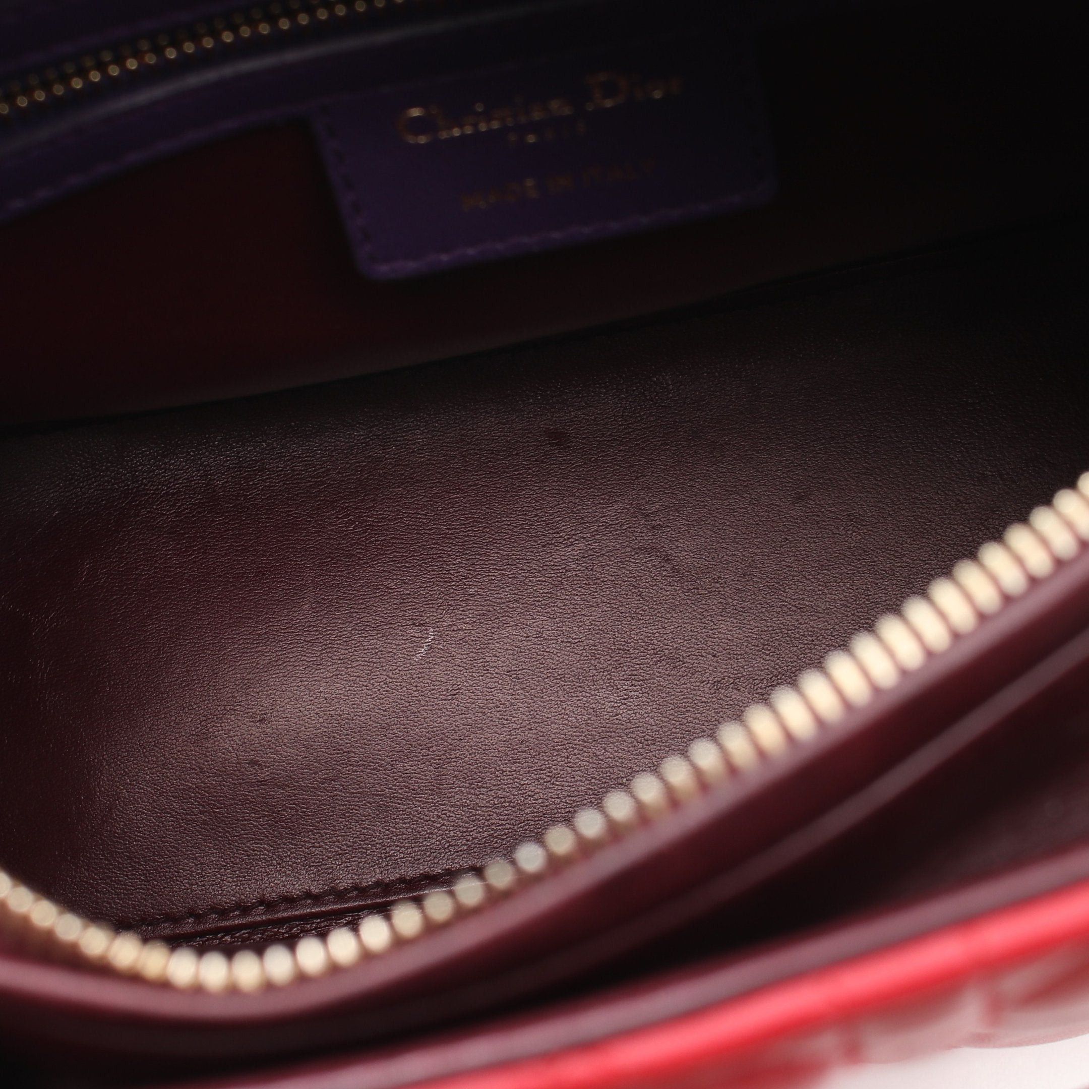 Dior Dior Lady Dior Canage Medium Handbag Leather Red Multicolor Size ONE SIZE - 8 Thumbnail