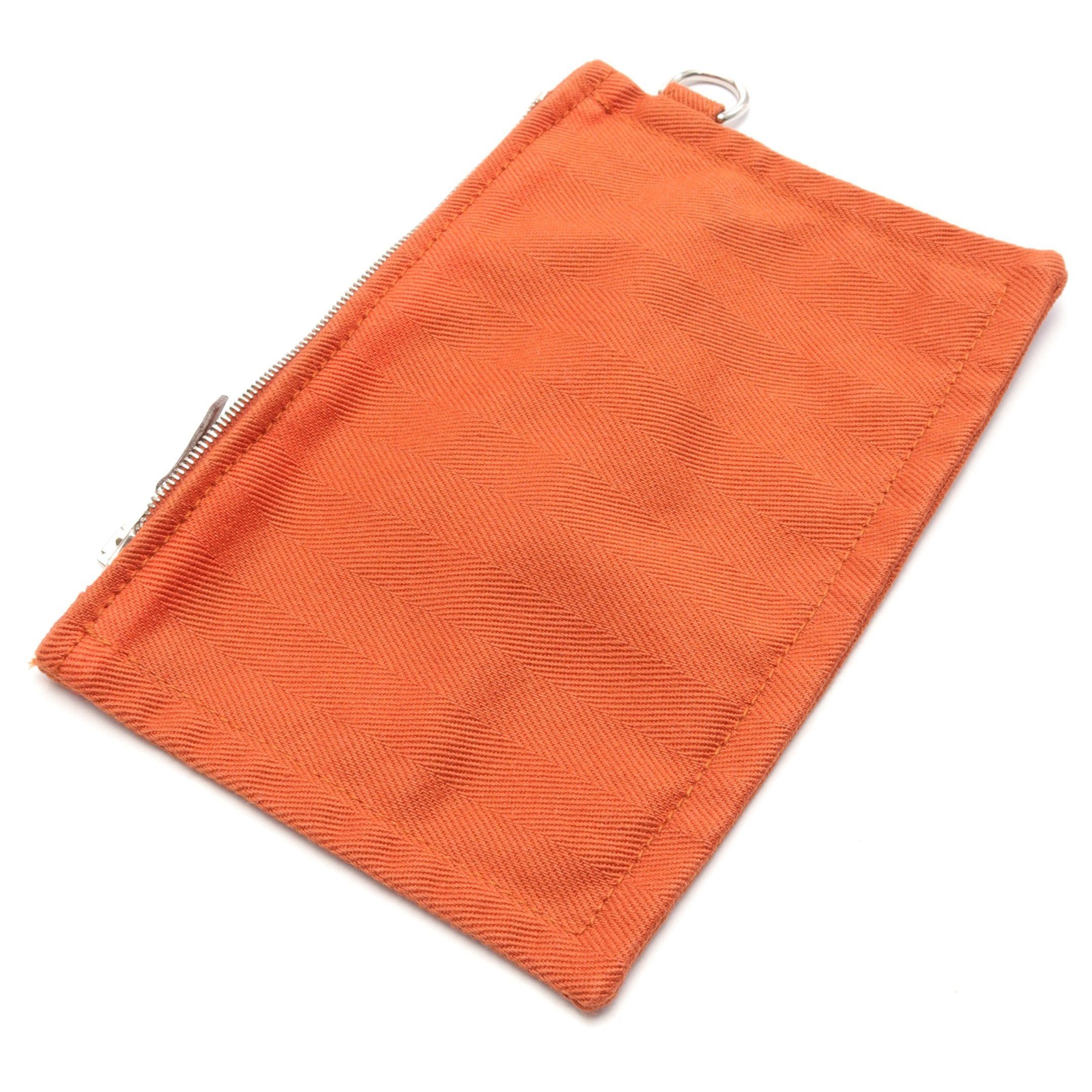 Hermes Hermes Valparaiso Mm Handbag Toile Chevron Leather Orange Silver Hardware □J Carved Stamp Size ONE SIZE - 10 Thumbnail