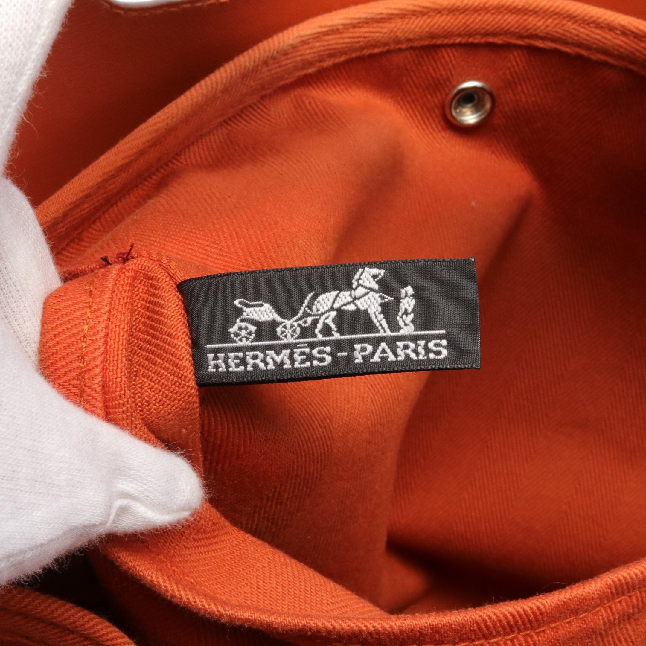 Hermes Hermes Valparaiso Mm Handbag Toile Chevron Leather Orange Silver Hardware □J Carved Stamp Size ONE SIZE - 4 Thumbnail