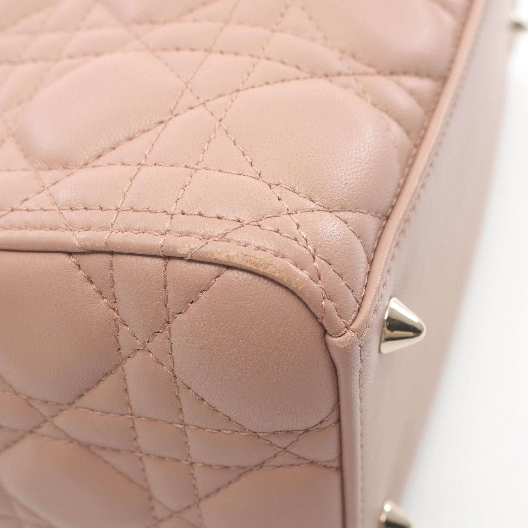 Dior Dior Lady Dior Canage Handbag Leather Pink Beige Size ONE SIZE - 7 Thumbnail
