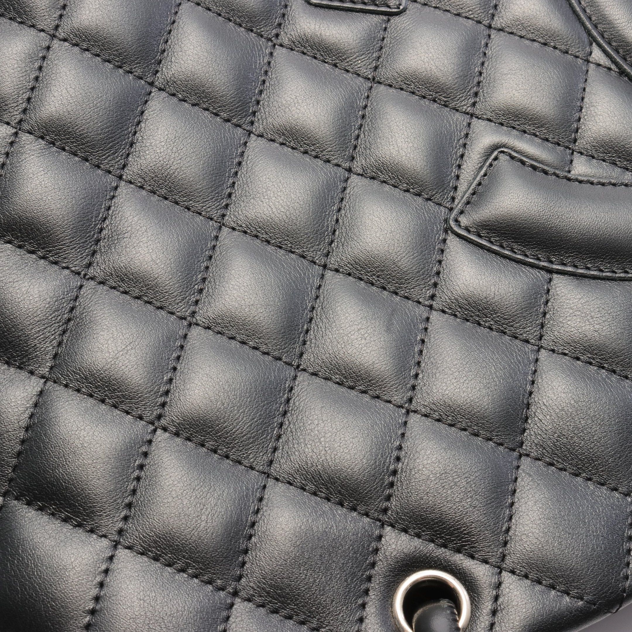 Chanel Chanel Cambon Line Small Handbag Tote Bag Leather Black Silver Hardware Size ONE SIZE - 7 Thumbnail