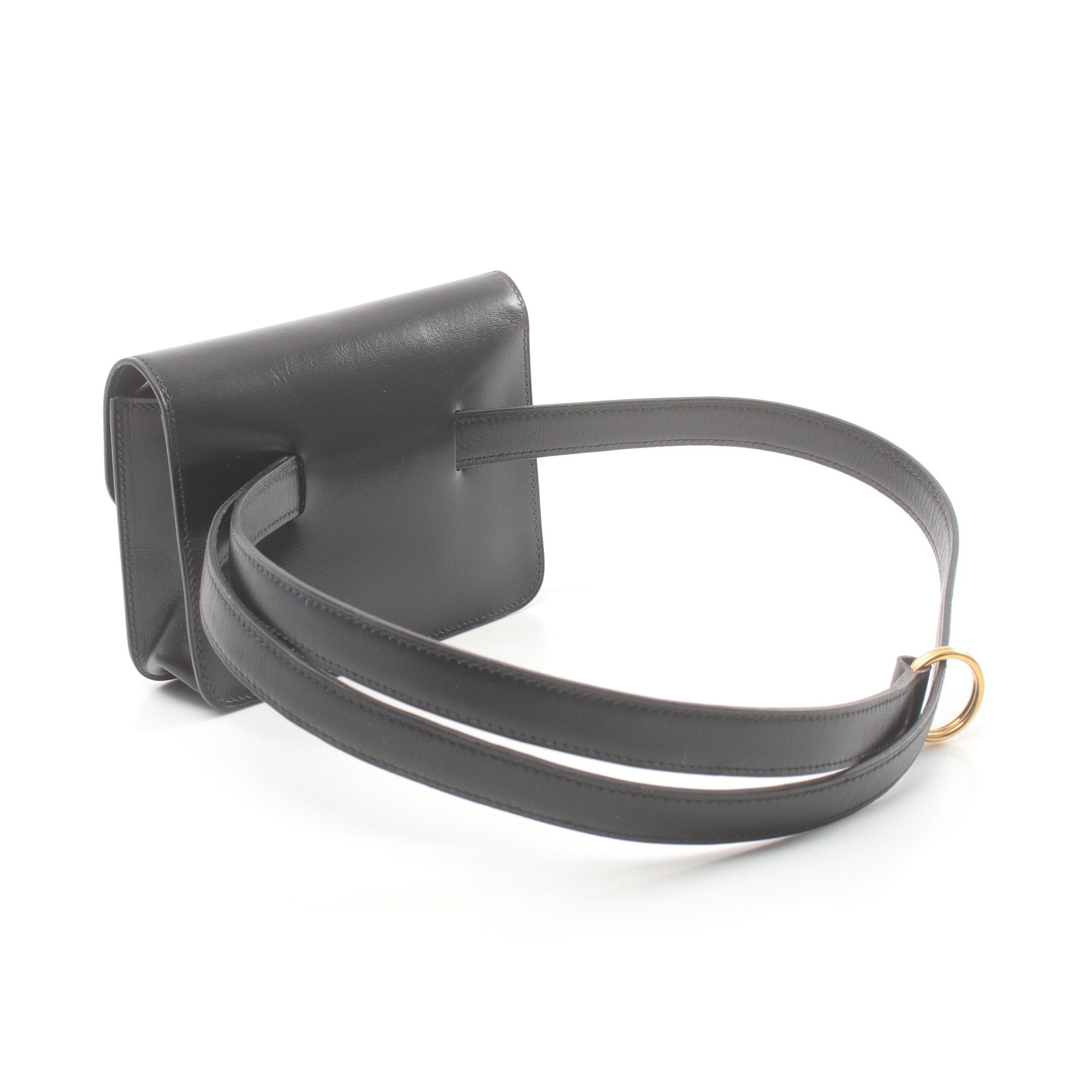 Hermes Hermes Pochette Green Waist Bag Body Box Calf Black Gold Hardware □ A Stamp Size ONE SIZE - 2 Thumbnail