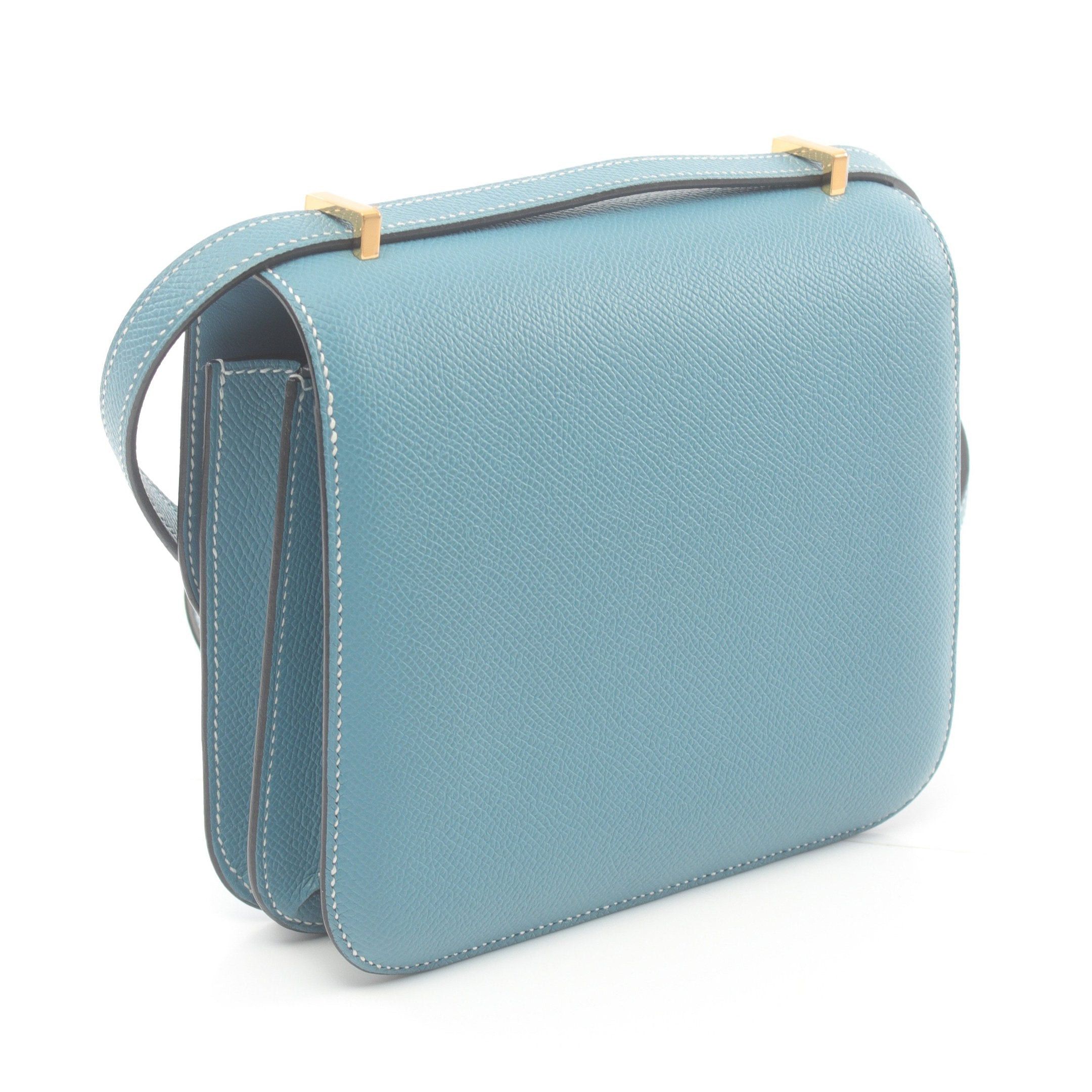 Hermes Hermes Constance 3 Mini New Blue Jean Shoulder Bag Veau Epsom Gold Hardware Double Engraved Size ONE SIZE - 2 Thumbnail