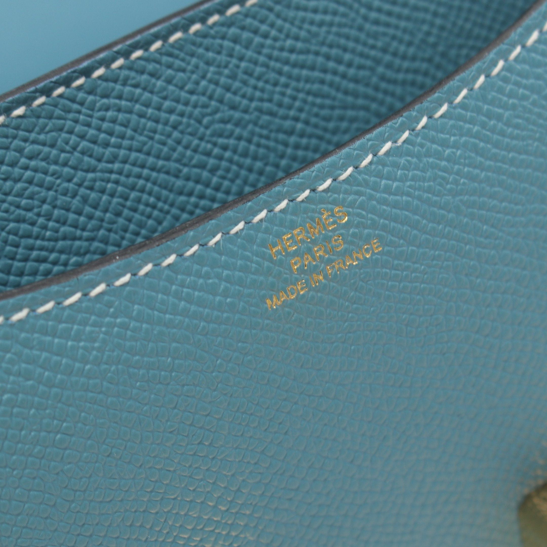 Hermes Hermes Constance 3 Mini New Blue Jean Shoulder Bag Veau Epsom Gold Hardware Double Engraved Size ONE SIZE - 4 Thumbnail