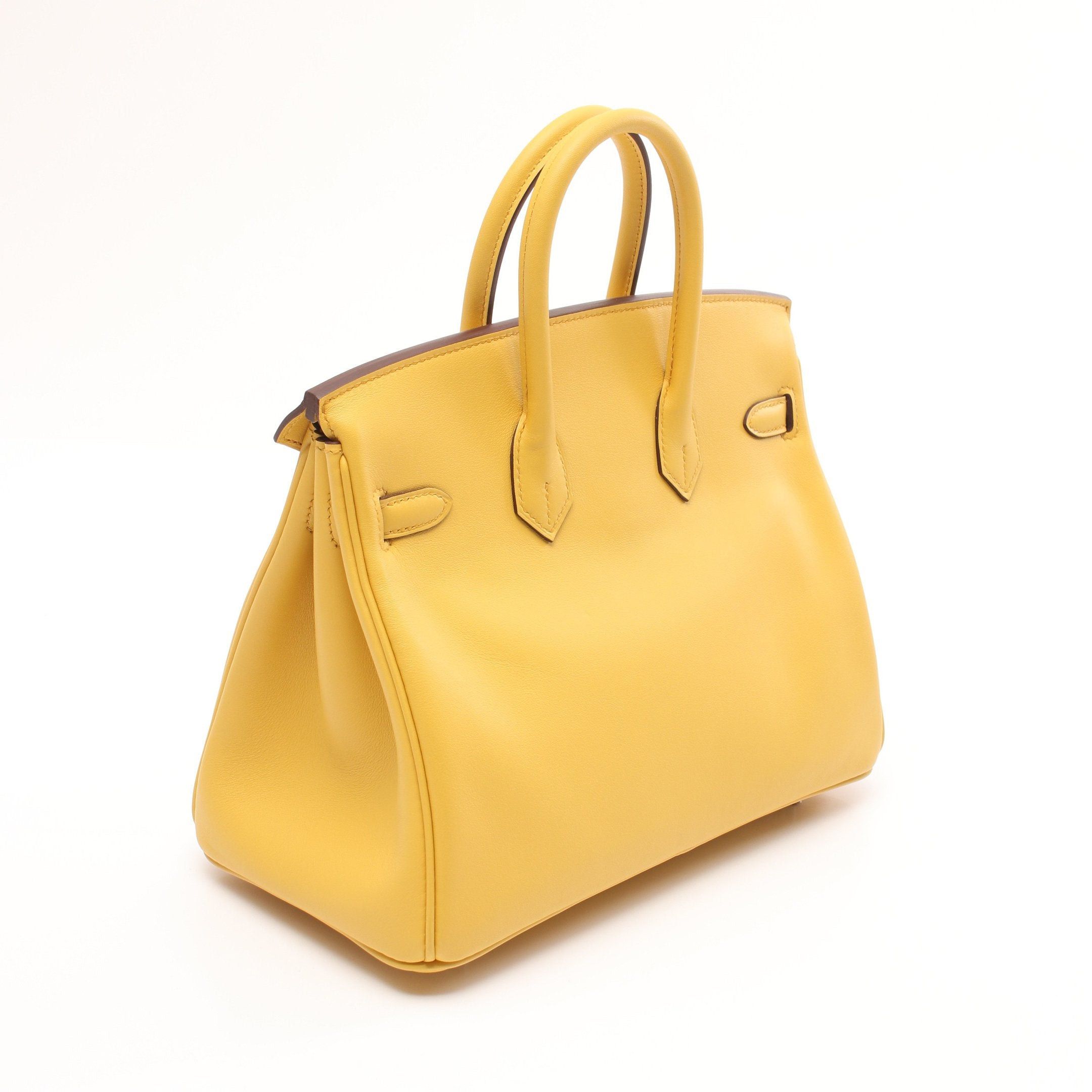 Hermes Hermes Birkin 25 Sun Handbag Veau Swift Yellow Silver Hardware Double Engraved Size ONE SIZE - 2 Thumbnail