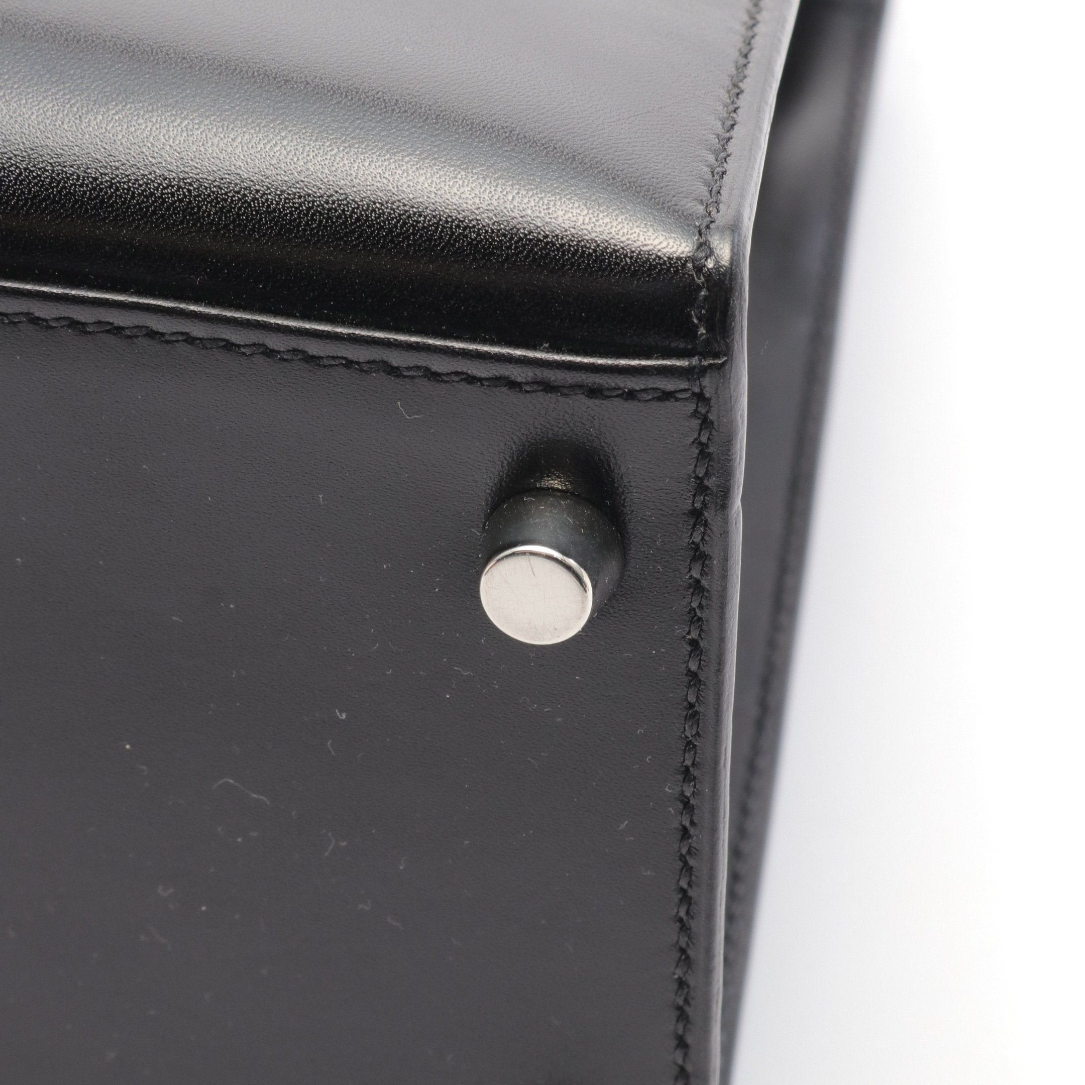 Hermes Hermes Kelly28 Handbag Box Calf Black Silver Hardware Outside Sewing □L Stamp Size ONE SIZE - 7 Thumbnail