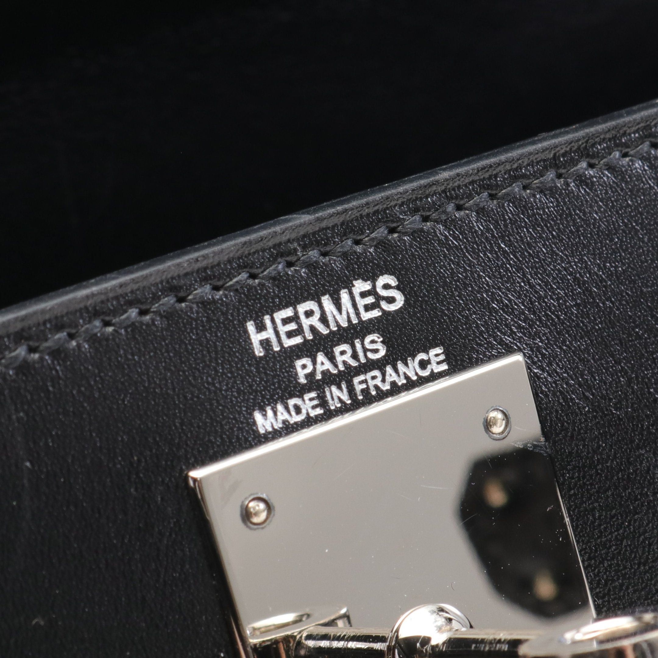 Hermes Hermes Kelly28 Handbag Box Calf Black Silver Hardware Outside Sewing □L Stamp Size ONE SIZE - 4 Thumbnail