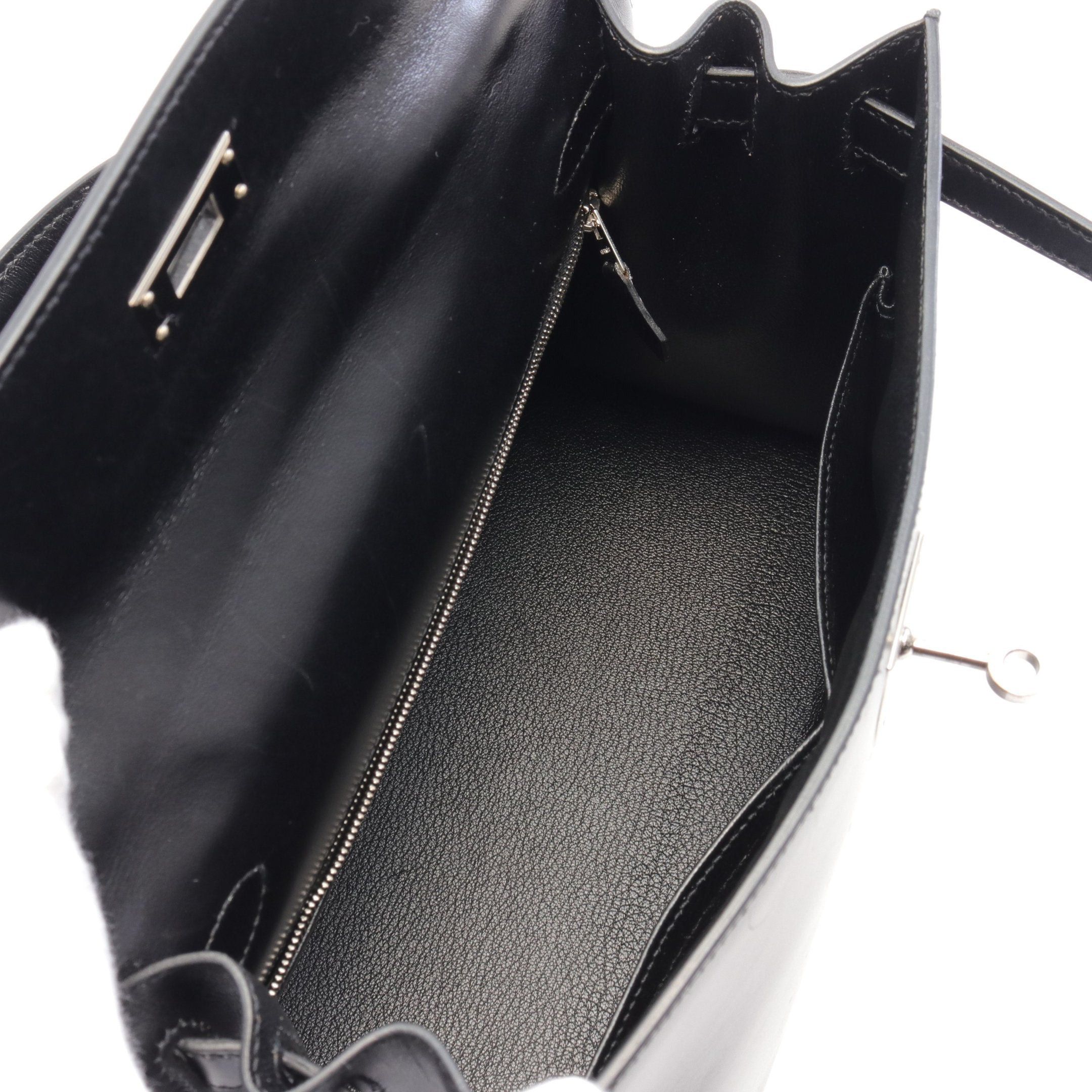 Hermes Hermes Kelly28 Handbag Box Calf Black Silver Hardware Outside Sewing □L Stamp Size ONE SIZE - 3 Thumbnail