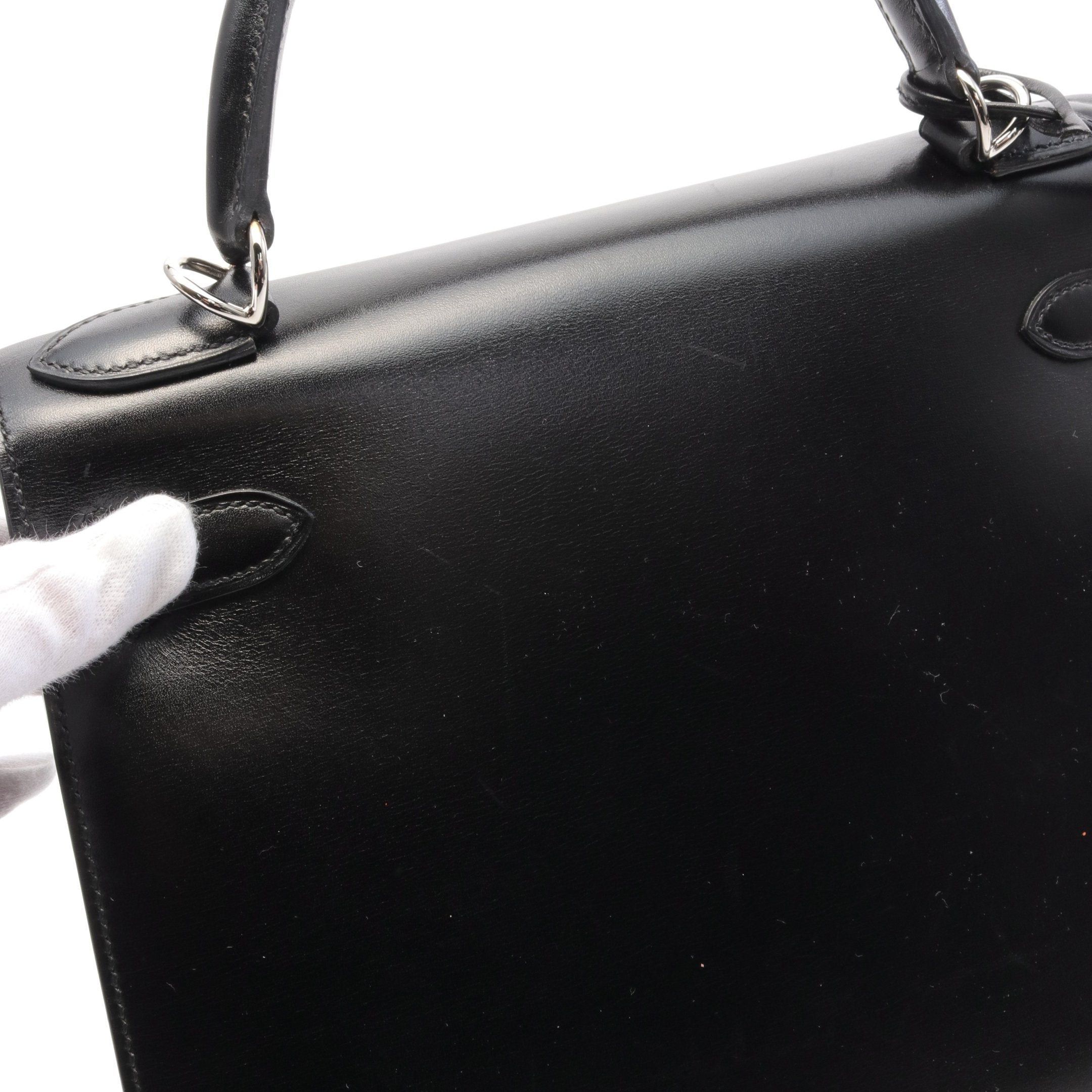 Hermes Hermes Kelly28 Handbag Box Calf Black Silver Hardware Outside Sewing □L Stamp Size ONE SIZE - 8 Thumbnail