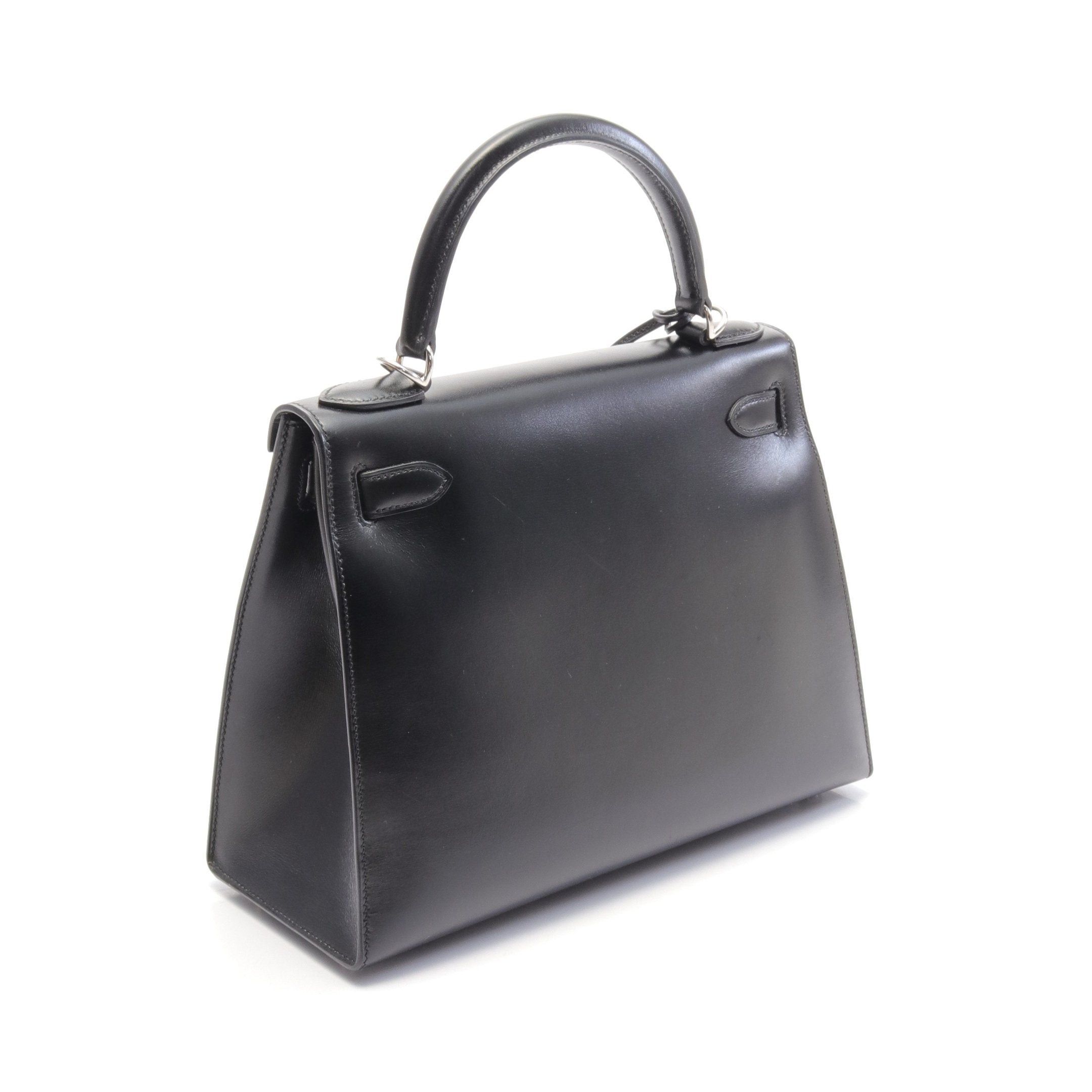 Hermes Hermes Kelly28 Handbag Box Calf Black Silver Hardware Outside Sewing □L Stamp Size ONE SIZE - 2 Thumbnail