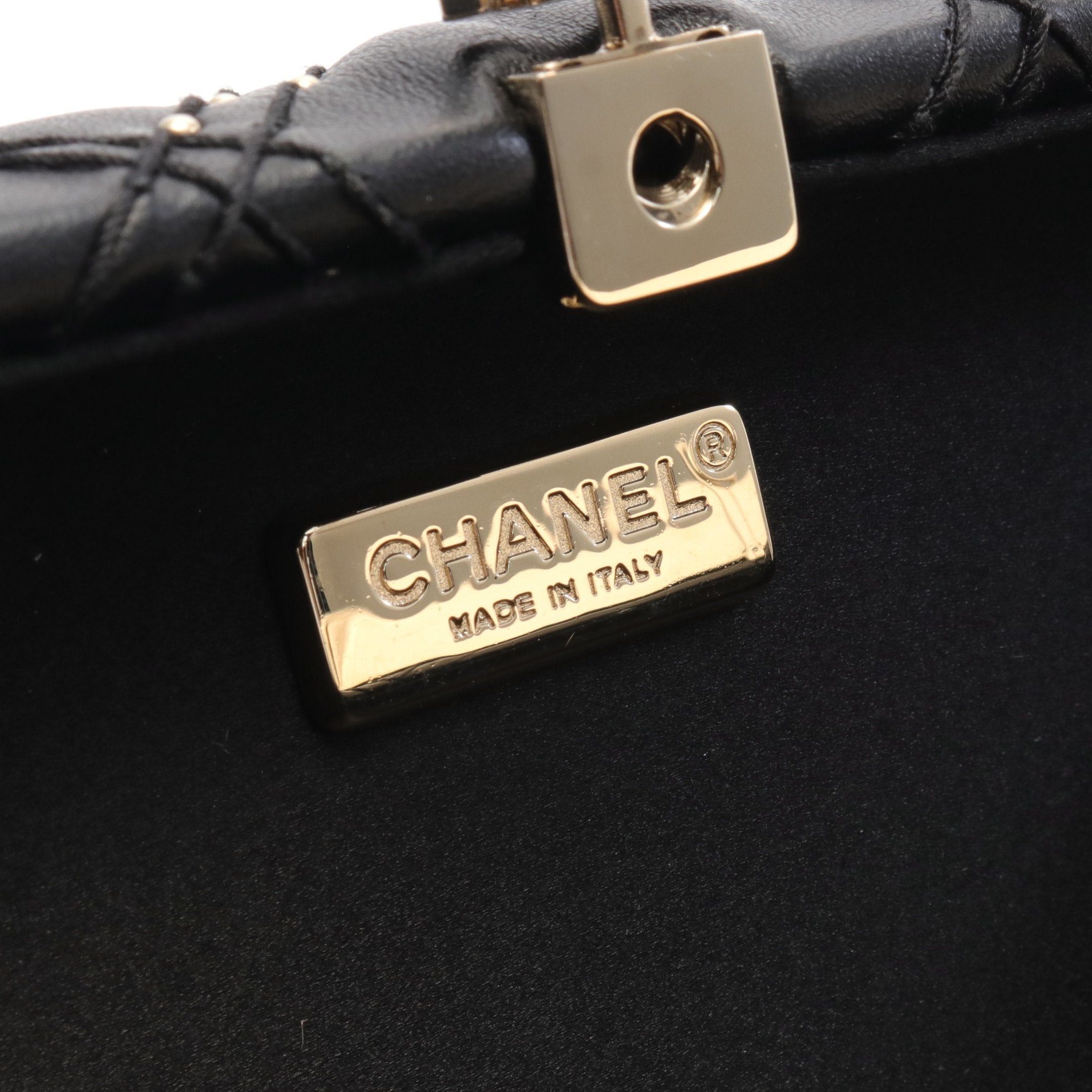 Chanel Chanel Chain Shoulder Bag Leather Black Gold Hardware Studs Size ONE SIZE - 4 Thumbnail
