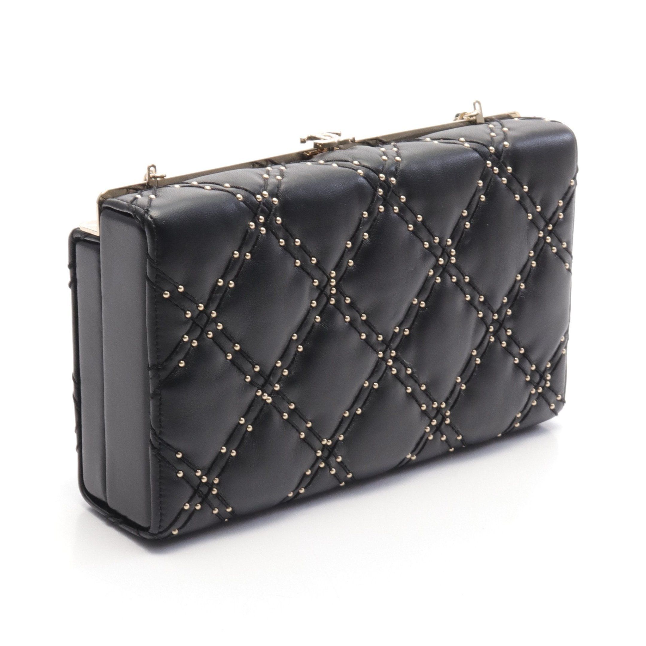 Chanel Chanel Chain Shoulder Bag Leather Black Gold Hardware Studs Size ONE SIZE - 2 Thumbnail