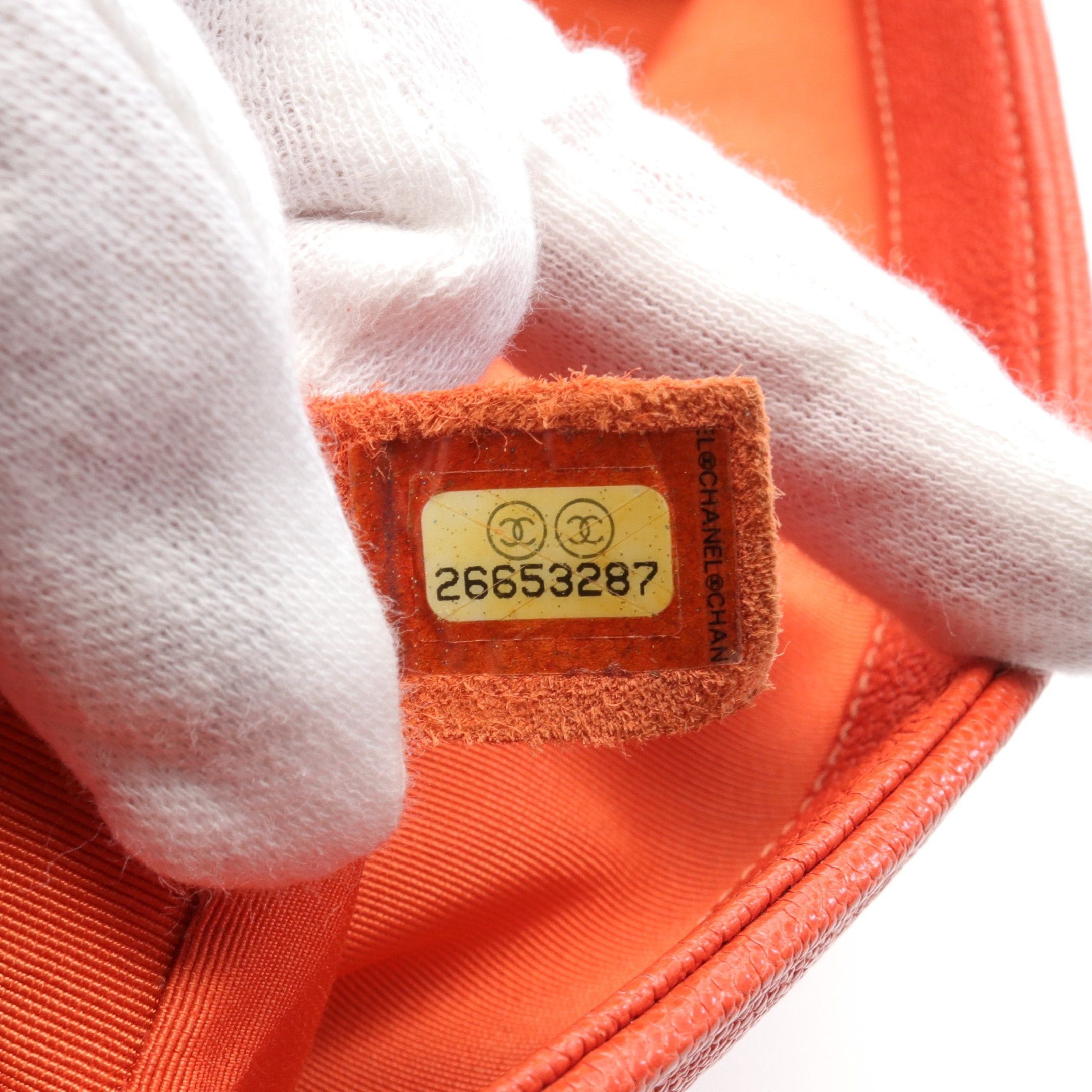 Chanel Chanel Boy Chanel Matelasse Chain Shoulder Bag Caviar Skin Orange Antique Silver Hardware Size ONE SIZE - 5 Thumbnail