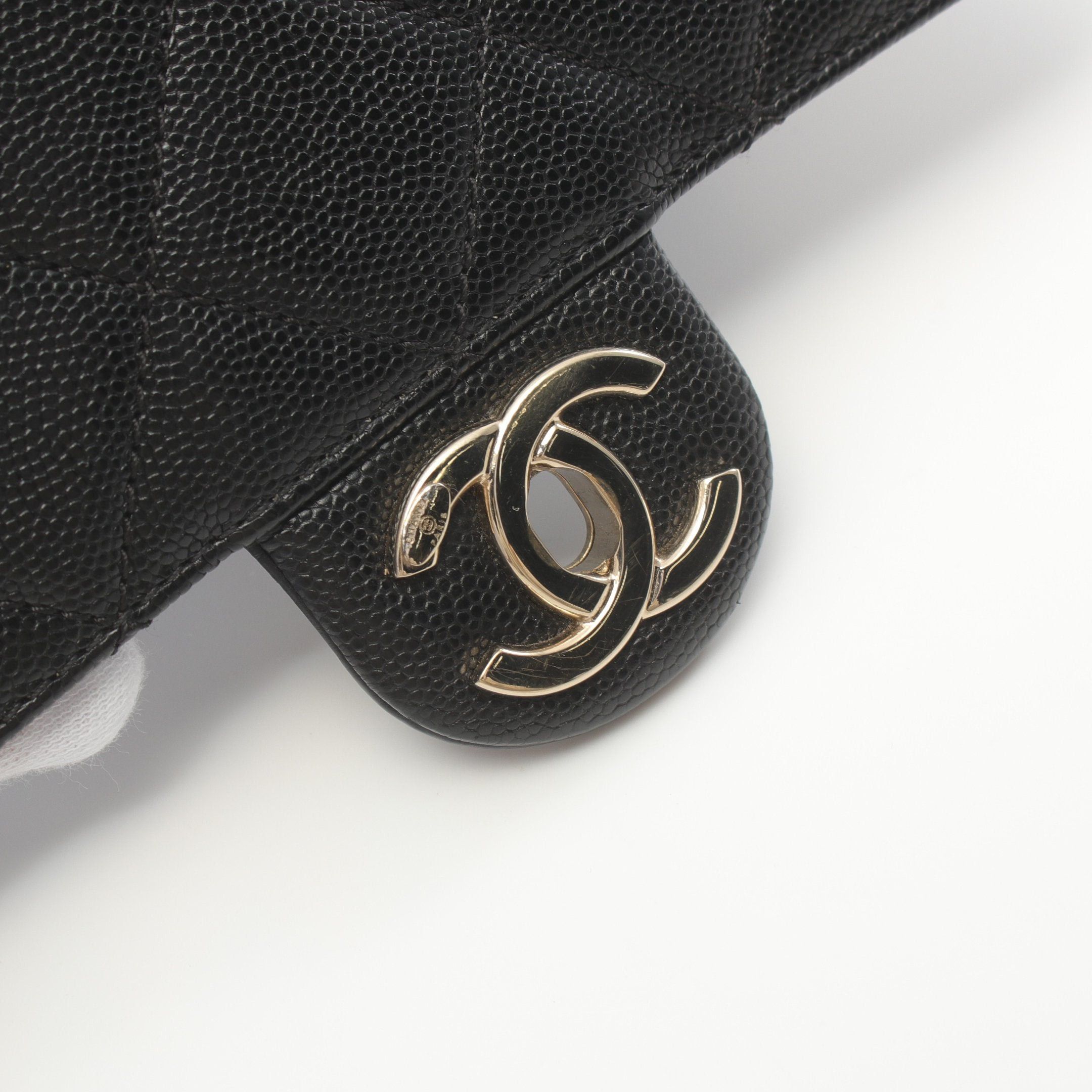 Chanel Chanel Chain Shoulder Bag Caviar Skin Black Gold Hardware Size ONE SIZE - 7 Thumbnail
