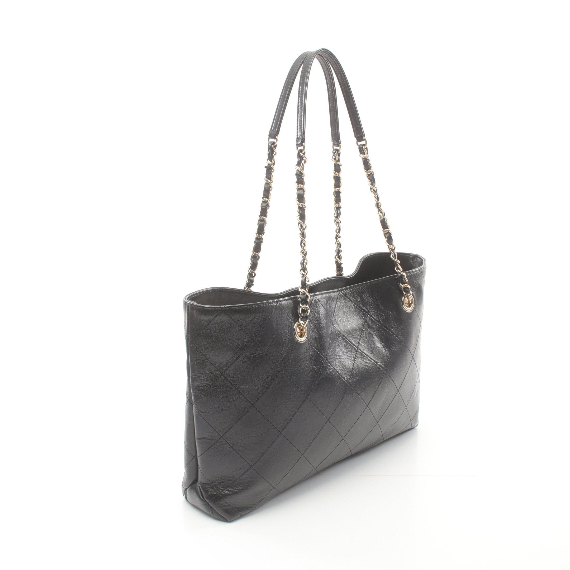 Chanel Chanel Chain Shoulder Bag Tote Leather Black Gold Hardware Size ONE SIZE - 2 Thumbnail