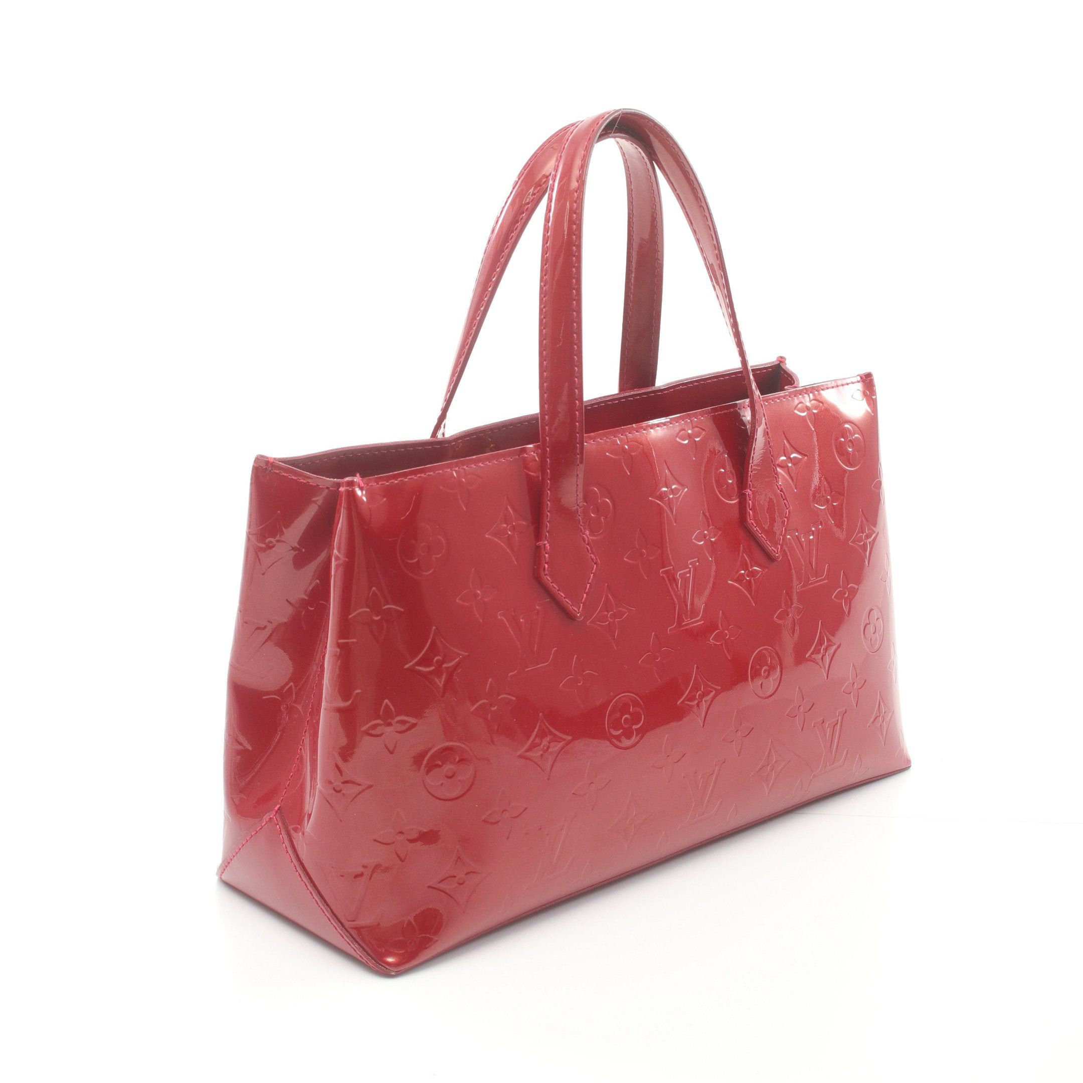 Louis Vuitton Louis Vuitton Wilshire Pm Monogram Vernis Pomme D'Amour Handbag Leather Red Size ONE SIZE - 2 Thumbnail