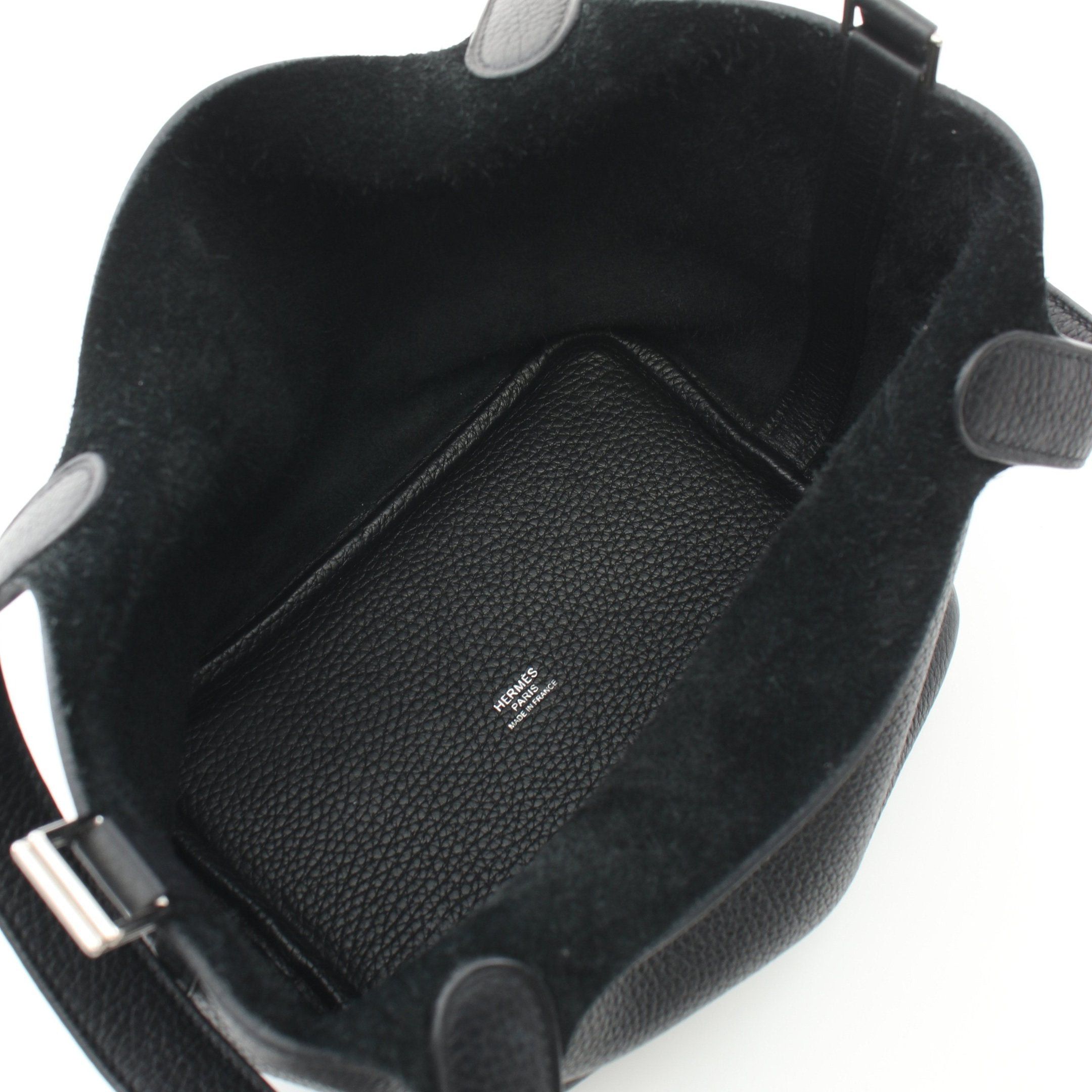 Hermes Hermes Picotan Lock Pm Handbag Clemence Leather Black Silver Hardware Y Stamp Size ONE SIZE - 3 Thumbnail
