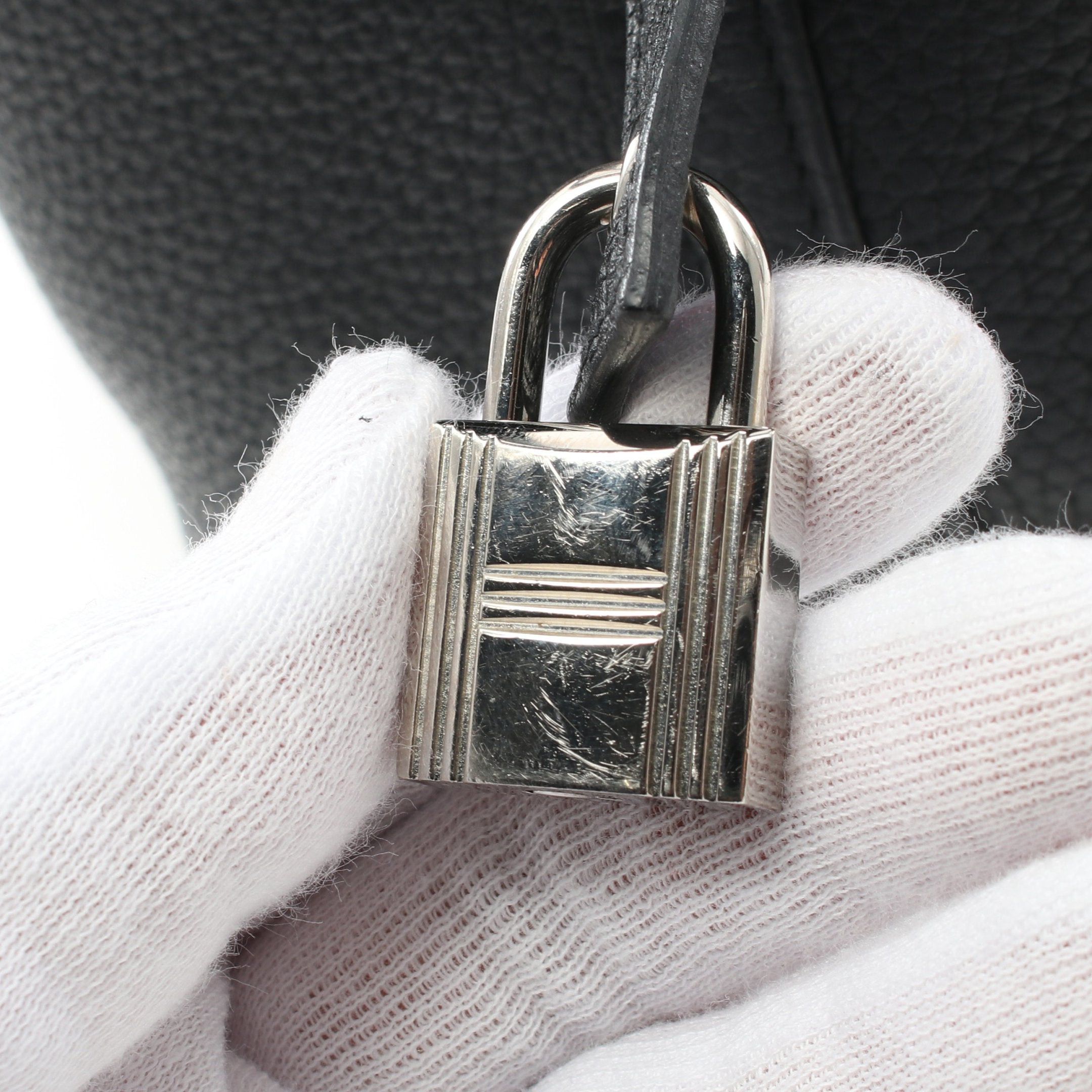 Hermes Hermes Picotan Lock Pm Handbag Clemence Leather Black Silver Hardware Y Stamp Size ONE SIZE - 6 Thumbnail