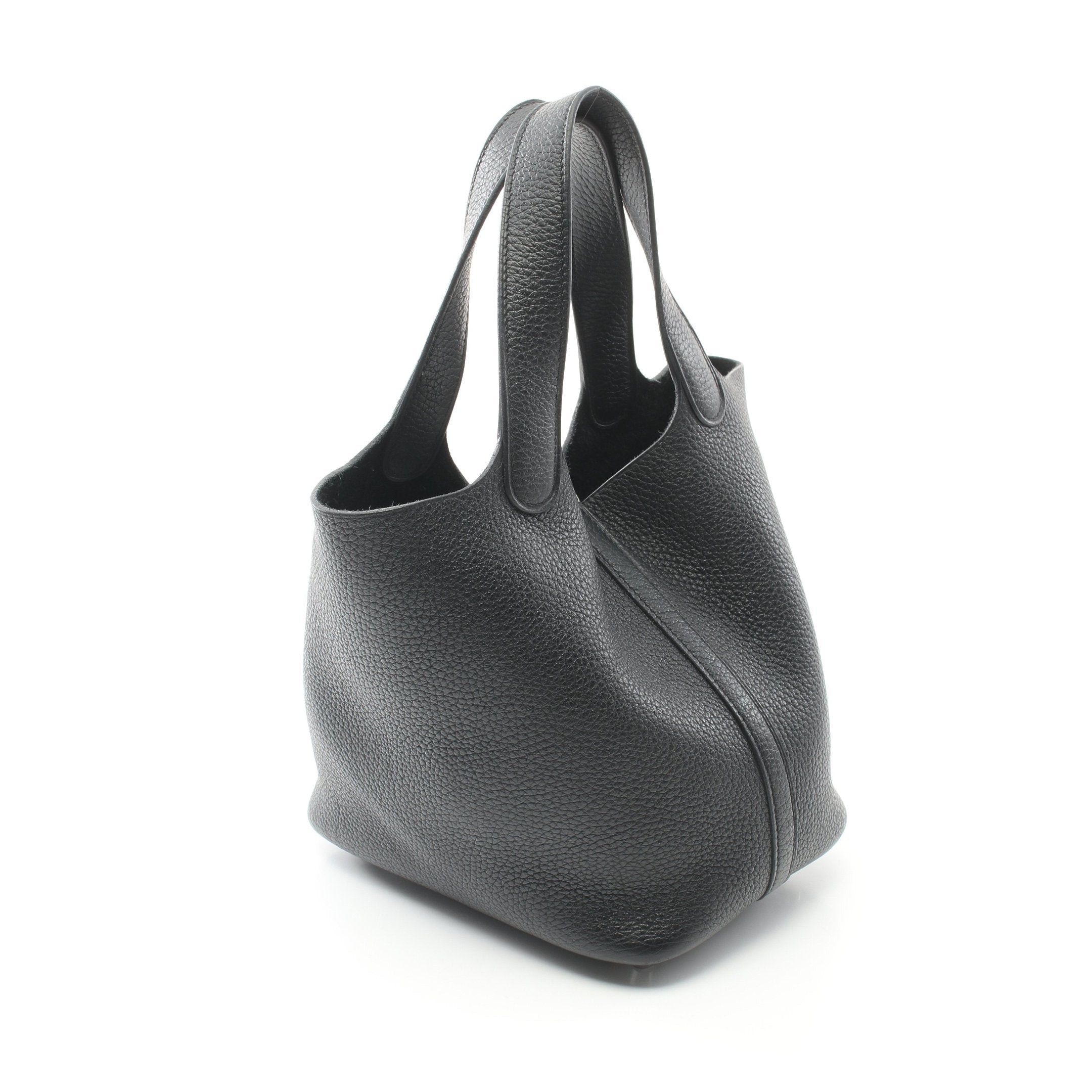 Hermes Hermes Picotan Lock Pm Handbag Clemence Leather Black Silver Hardware Y Stamp Size ONE SIZE - 2 Thumbnail