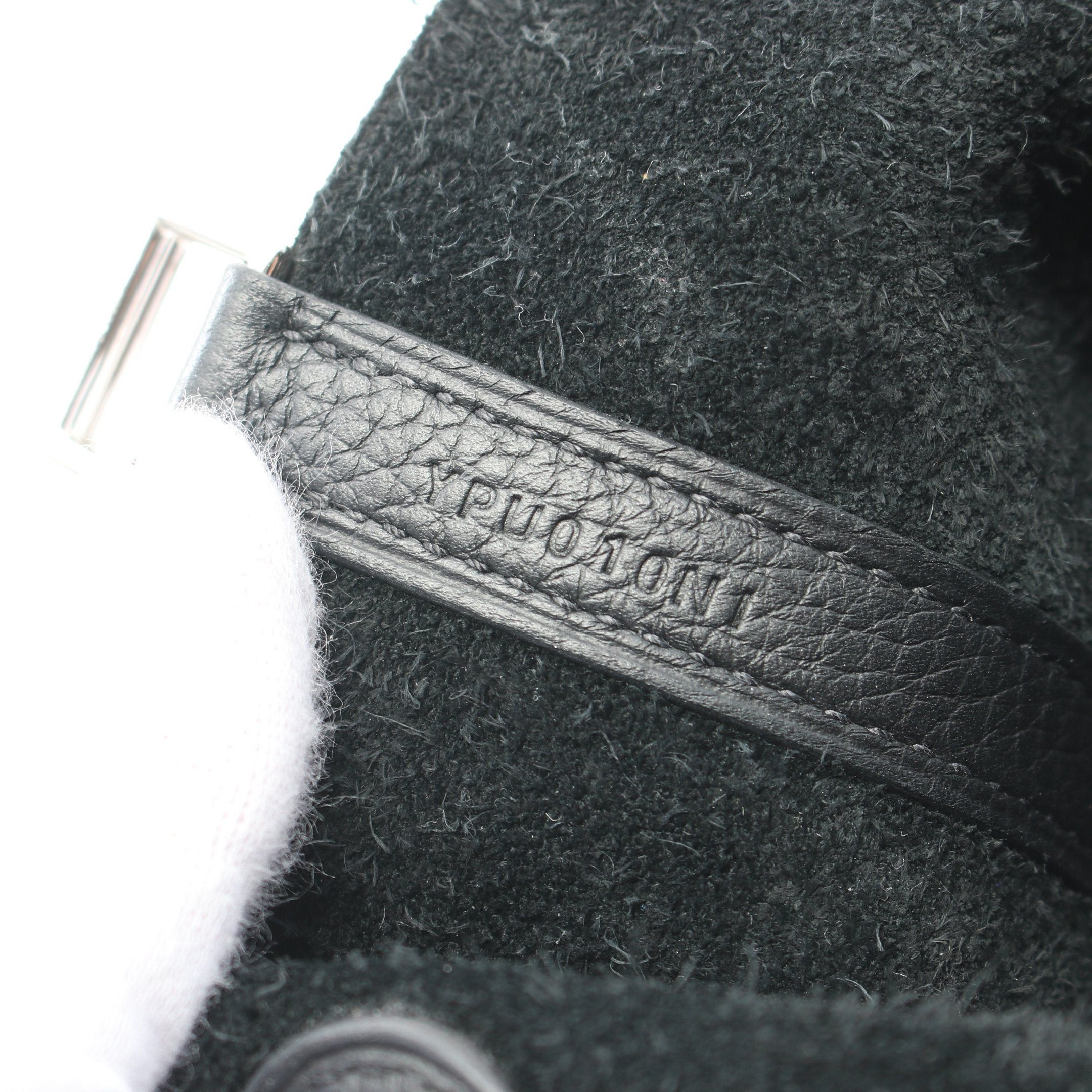 Hermes Hermes Picotan Lock Pm Handbag Clemence Leather Black Silver Hardware Y Stamp Size ONE SIZE - 5 Thumbnail