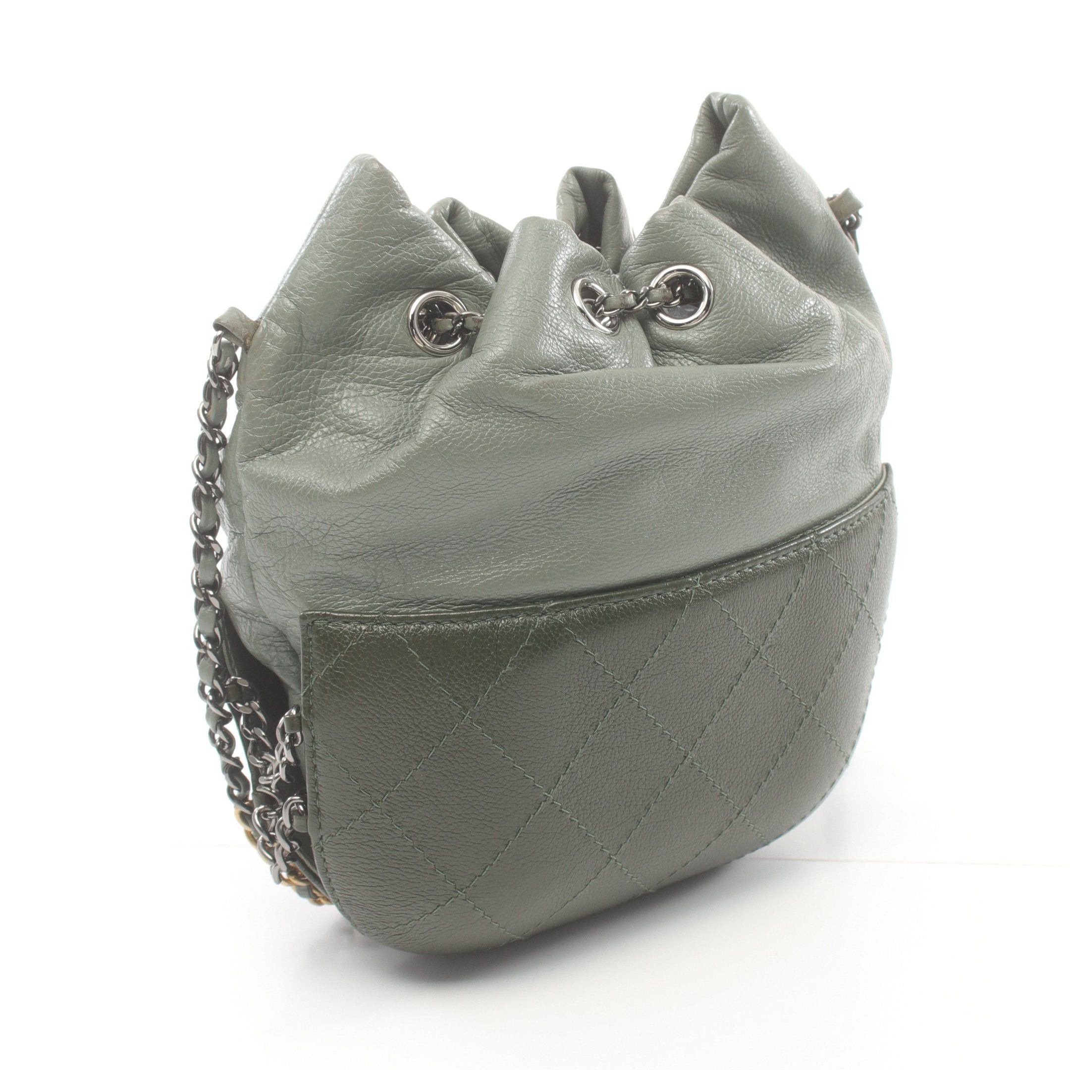 Chanel Chanel Gabriel Chain Shoulder Bag Leather Light Green Dark Combination Metal Fittings Size ONE SIZE - 2 Thumbnail