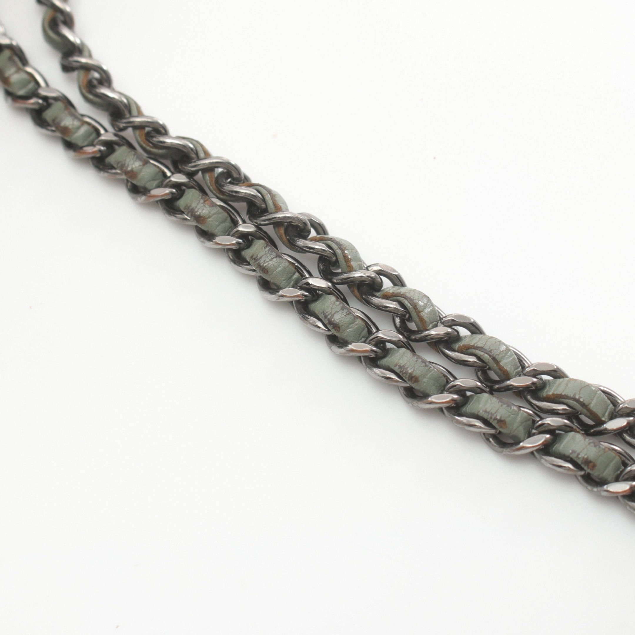 Chanel Chanel Gabriel Chain Shoulder Bag Leather Light Green Dark Combination Metal Fittings Size ONE SIZE - 6 Thumbnail