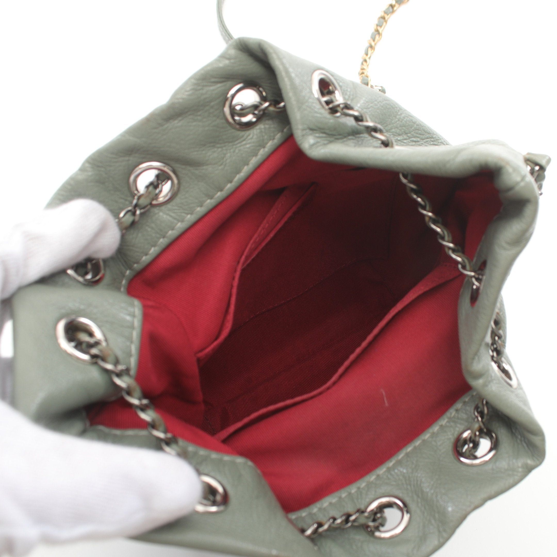 Chanel Chanel Gabriel Chain Shoulder Bag Leather Light Green Dark Combination Metal Fittings Size ONE SIZE - 3 Thumbnail