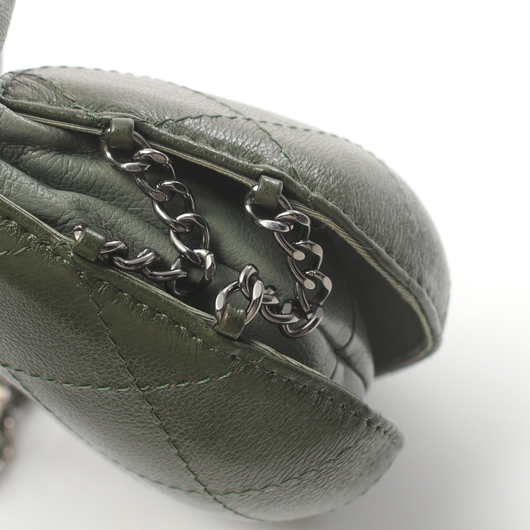 Chanel Chanel Gabriel Chain Shoulder Bag Leather Light Green Dark Combination Metal Fittings Size ONE SIZE - 7 Thumbnail
