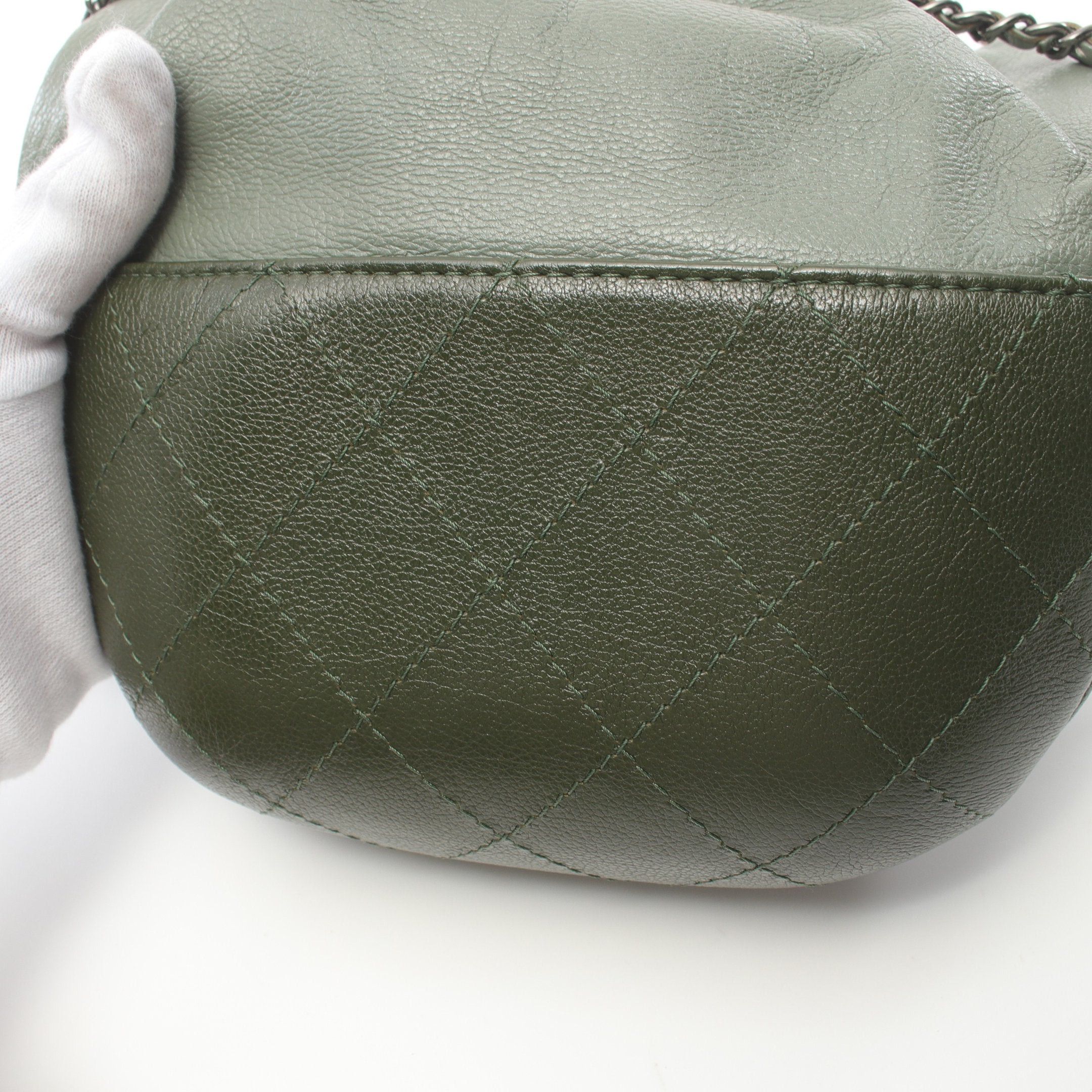 Chanel Chanel Gabriel Chain Shoulder Bag Leather Light Green Dark Combination Metal Fittings Size ONE SIZE - 8 Thumbnail