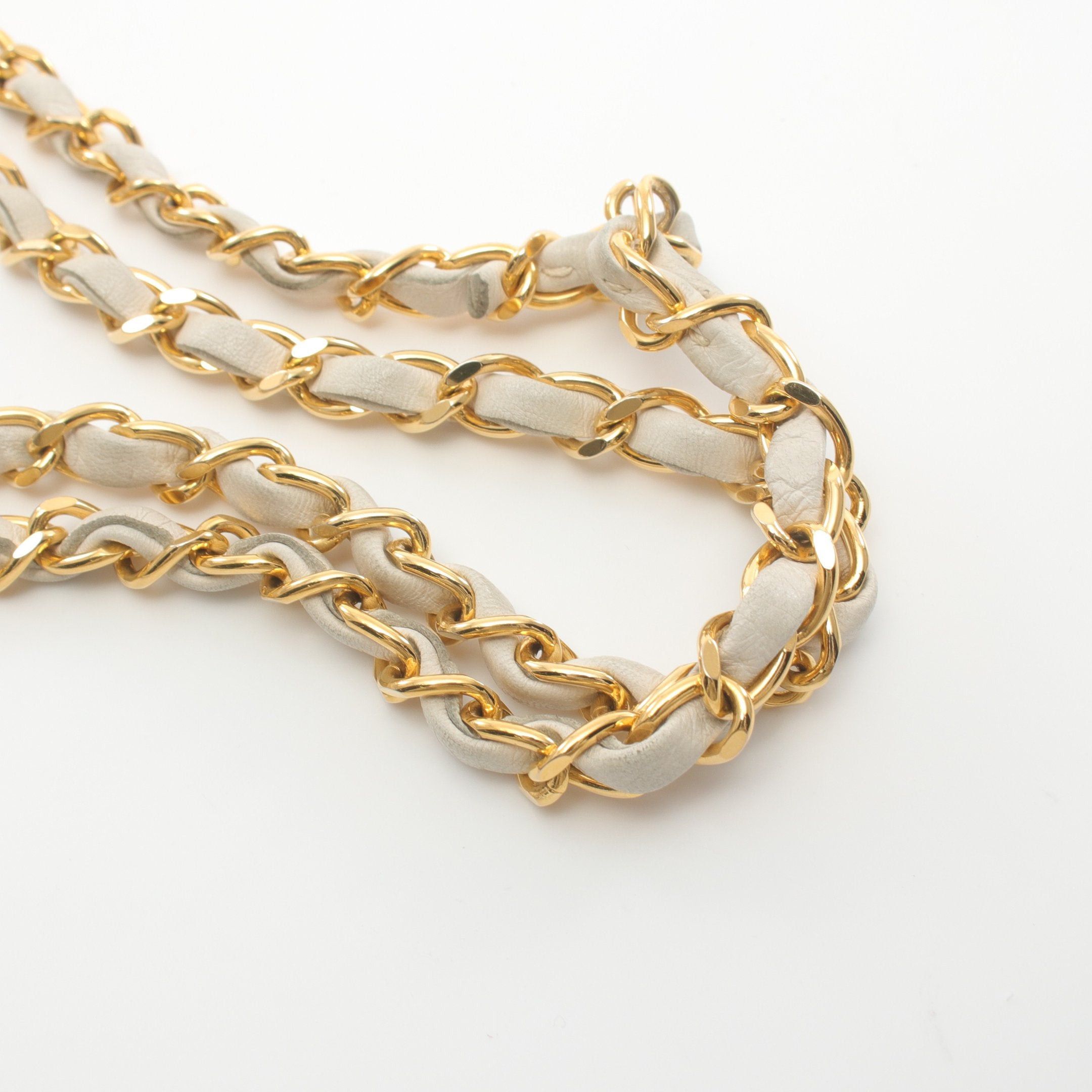 Chanel Chanel Matelasse Double Flap Chain Shoulder Bag Lambskin Off White Gold Hardware Size ONE SIZE - 11 Thumbnail