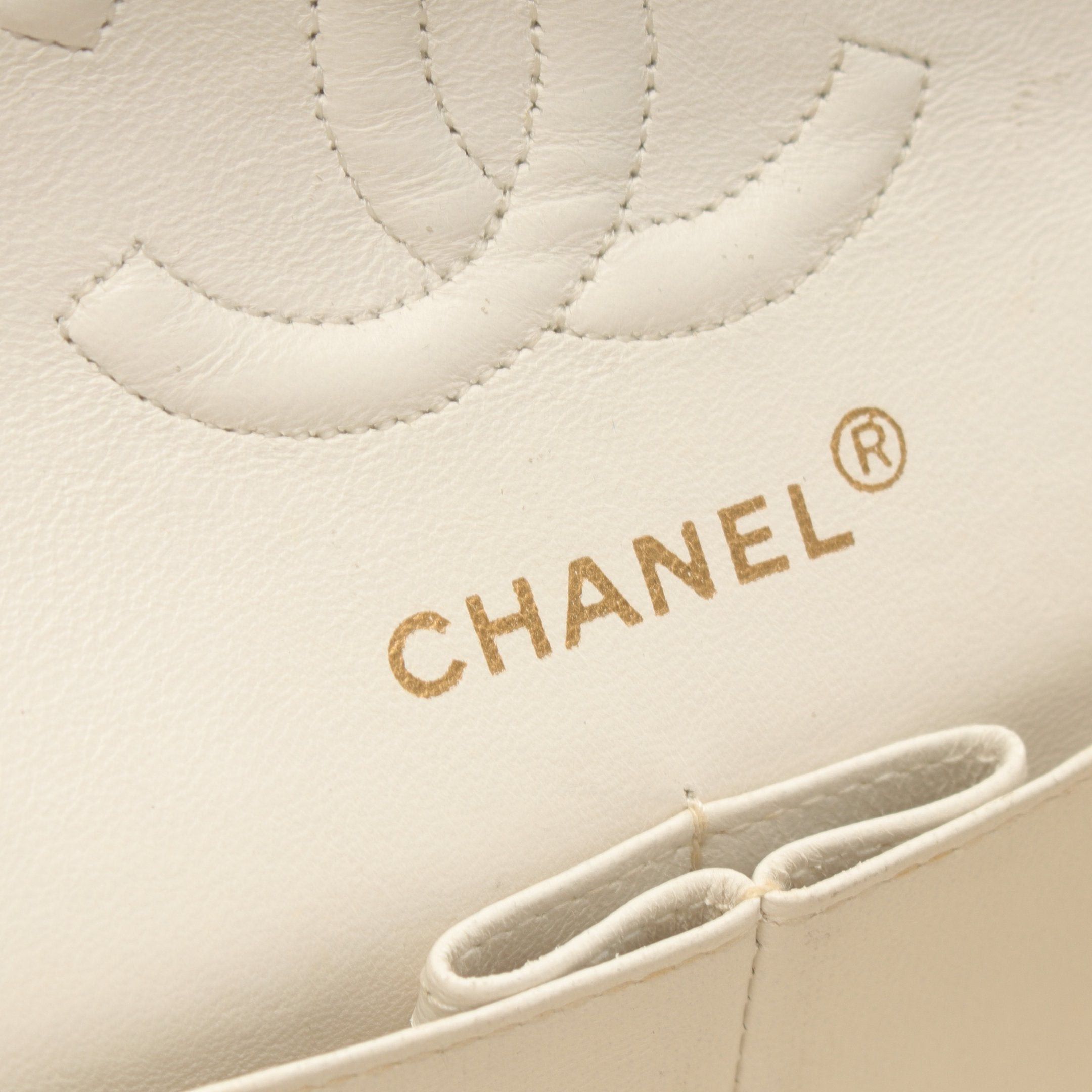 Chanel Chanel Matelasse Double Flap Chain Shoulder Bag Lambskin Off White Gold Hardware Size ONE SIZE - 4 Thumbnail