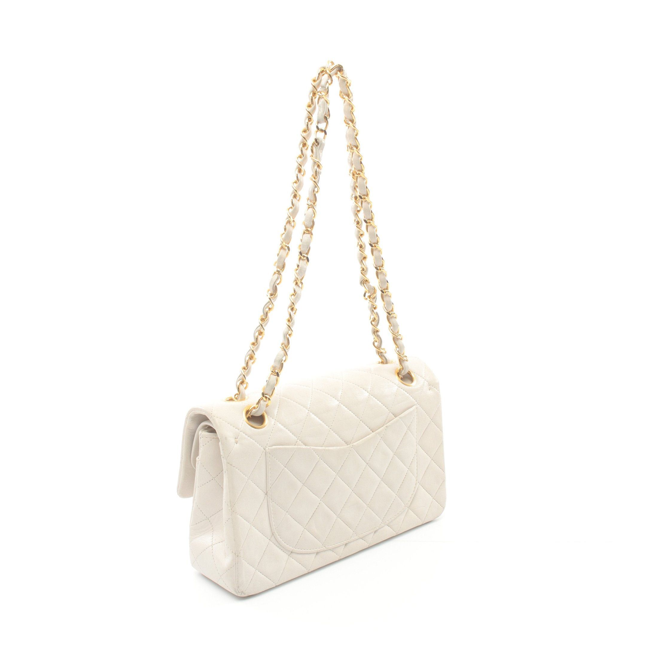 Chanel Chanel Matelasse Double Flap Chain Shoulder Bag Lambskin Off White Gold Hardware Size ONE SIZE - 2 Thumbnail